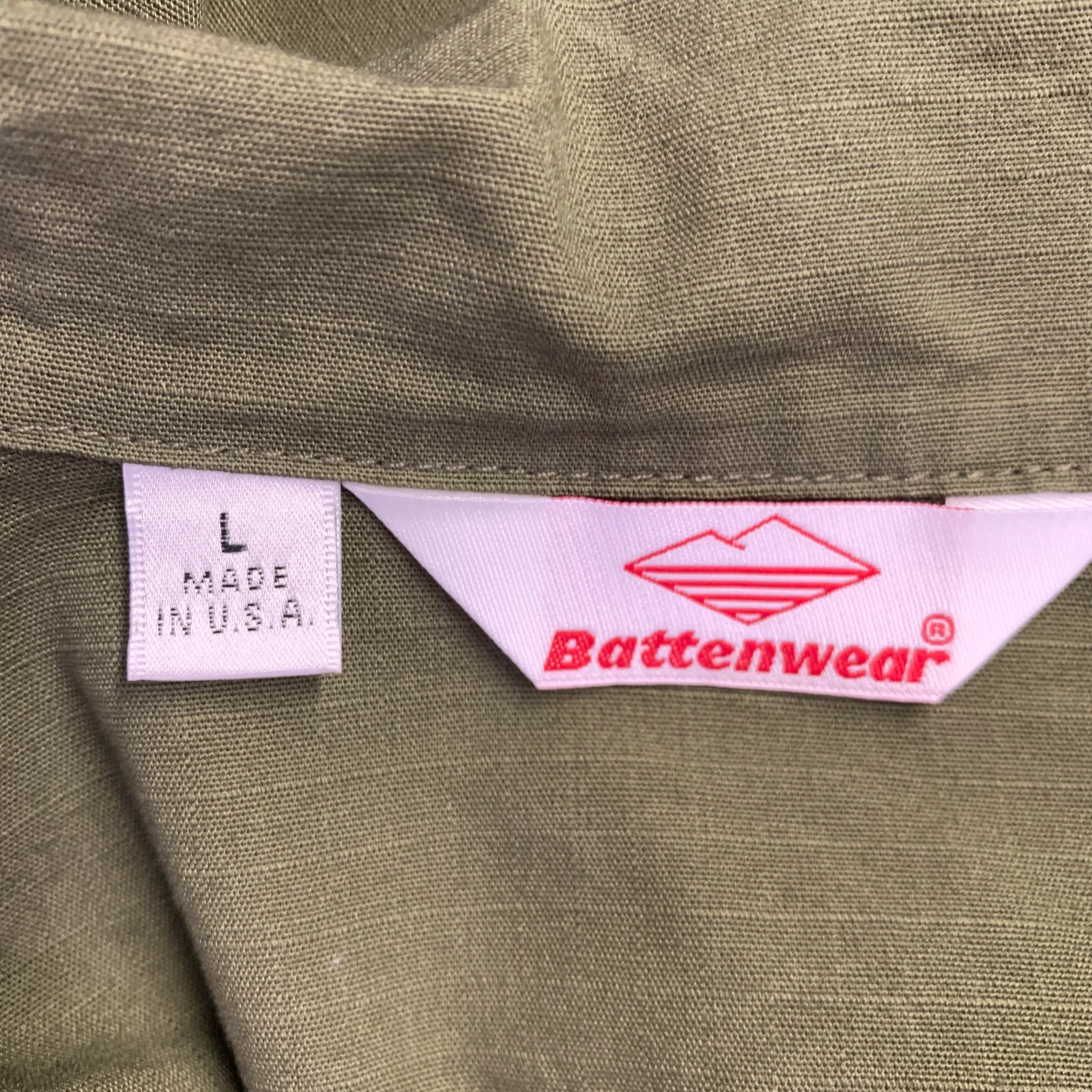 BATTENWEAR Size L -Beach Breaker- Green Cotton Parka Jacket - Image 4