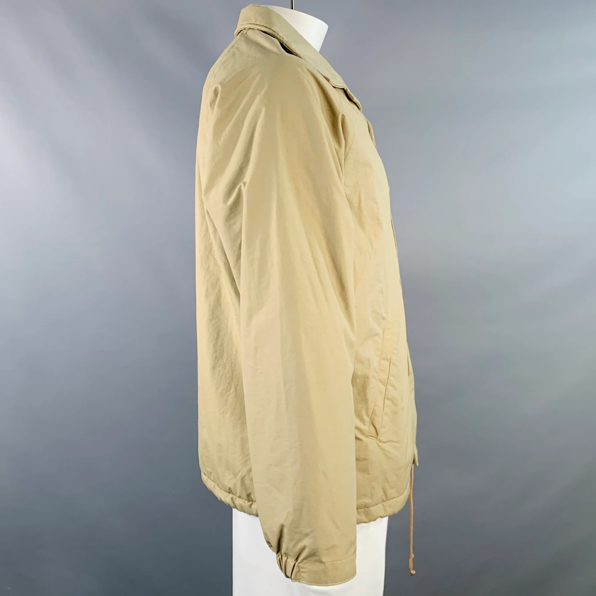 BATTENWEAR Size L Khaki Nylon Snaps Jacket - Image 3