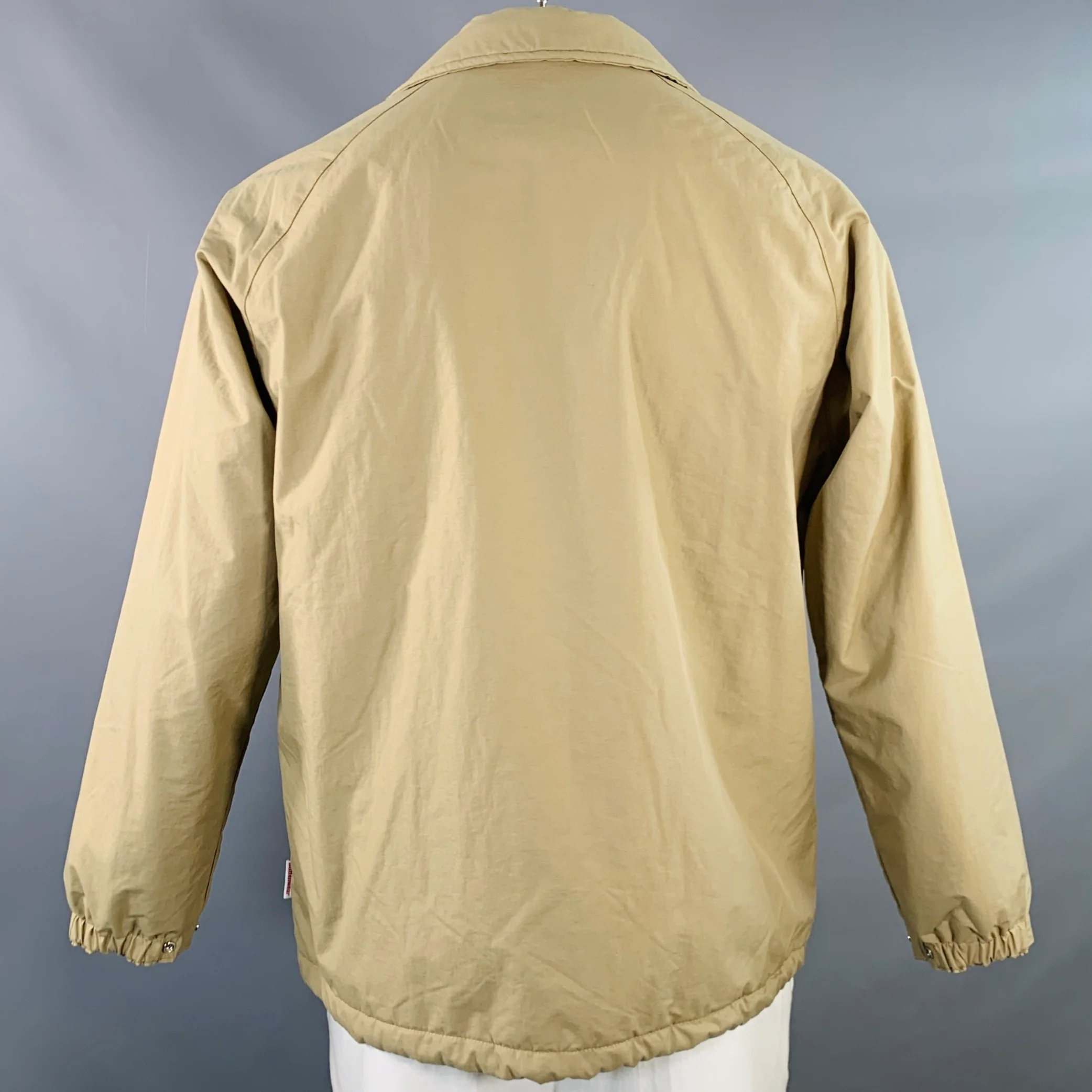 BATTENWEAR Size L Khaki Nylon Snaps Jacket - Image 4