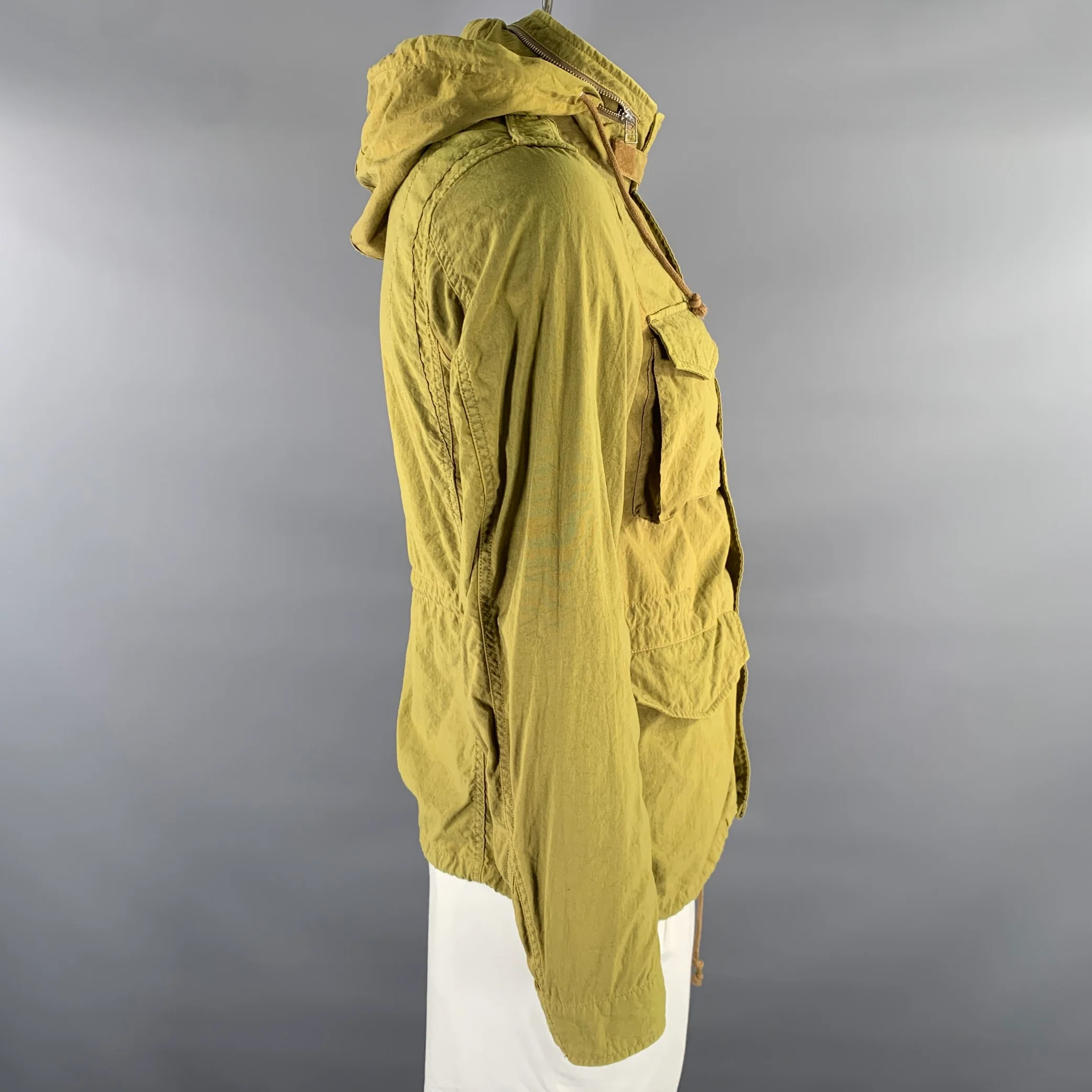 BEAMS PLUS Chest Size M Green Olive Nylon Military Jacket - Image 3