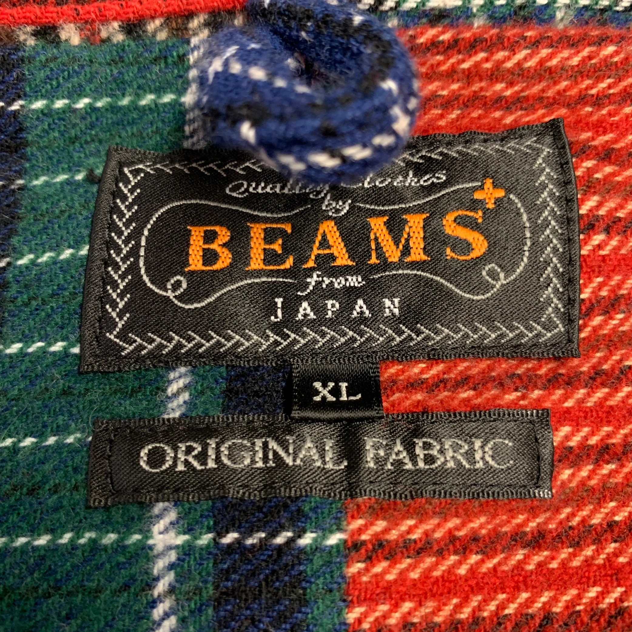 BEAMS PLUS Size XL Multi Color Patchwork Cotton Blend Jacket - Image 4