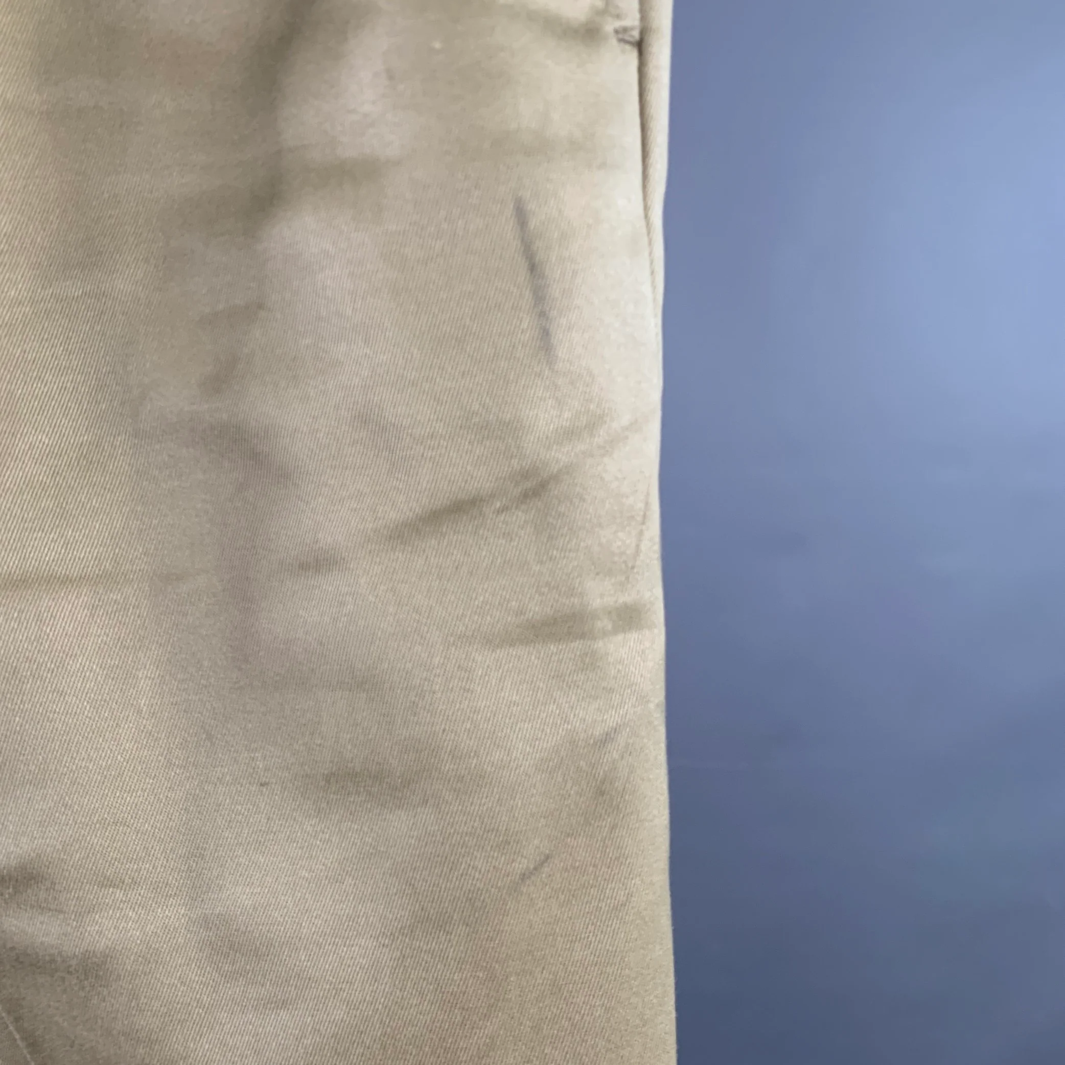 BELAFONTE Size XL Tan Twill Cotton Pleated Cuffed Button Fly Casual Pants - Image 4