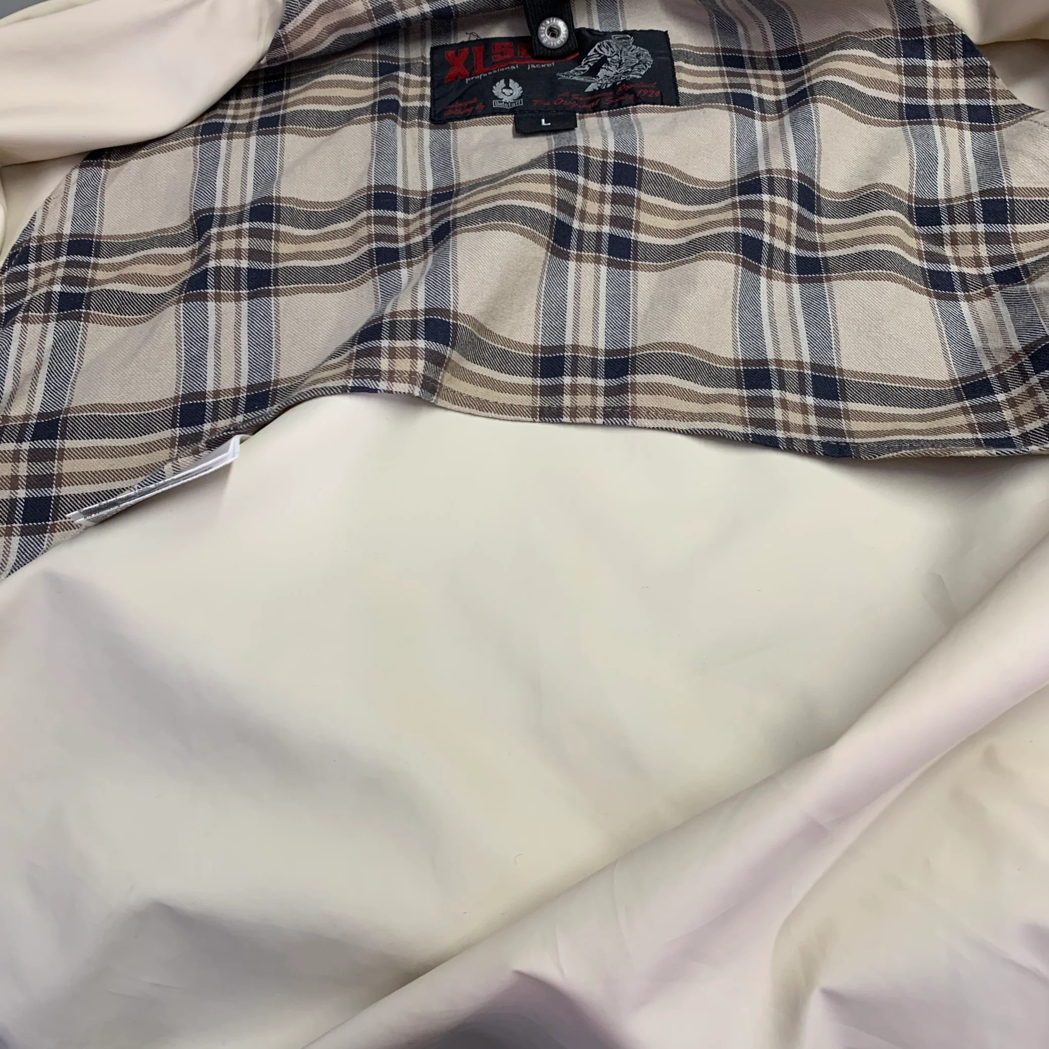 BELSTAFF Size L XL500 Cream Nylon Parka Jacket - Image 11
