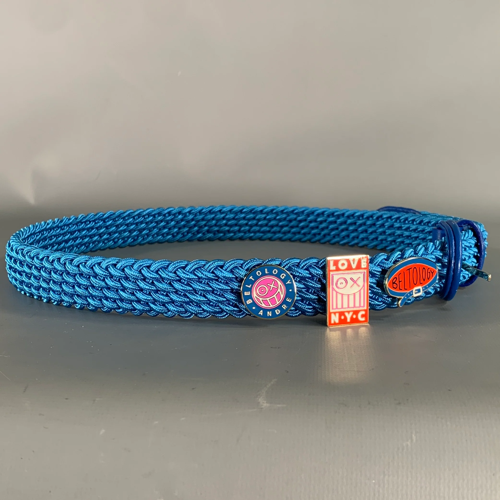 BELTOLOGY + ANDRE Blue Woven Nylon Belt - Image 3
