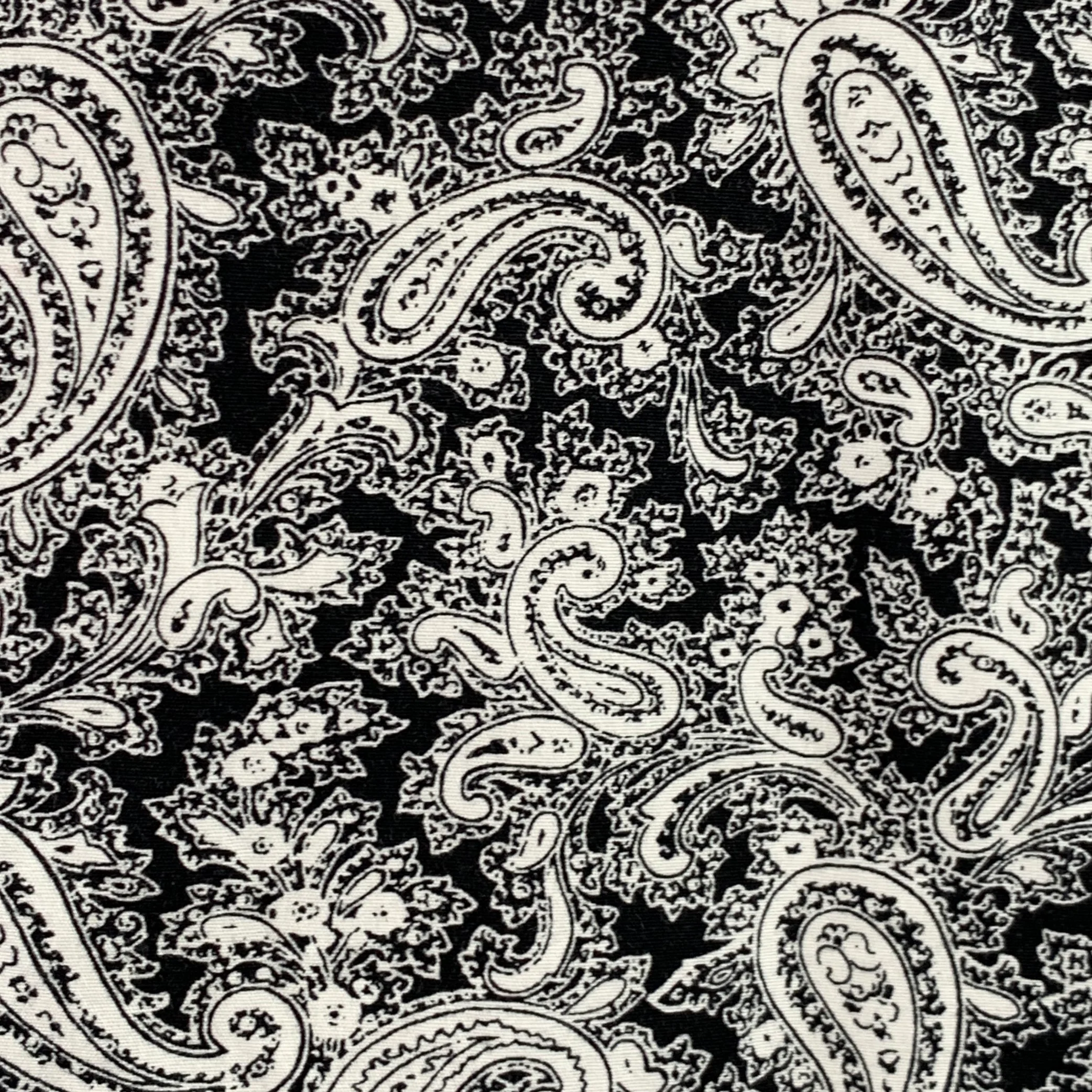 BEN SHERMAN Size L Black White Paisley Spread Collar Long Sleeve Shirt - Image 2