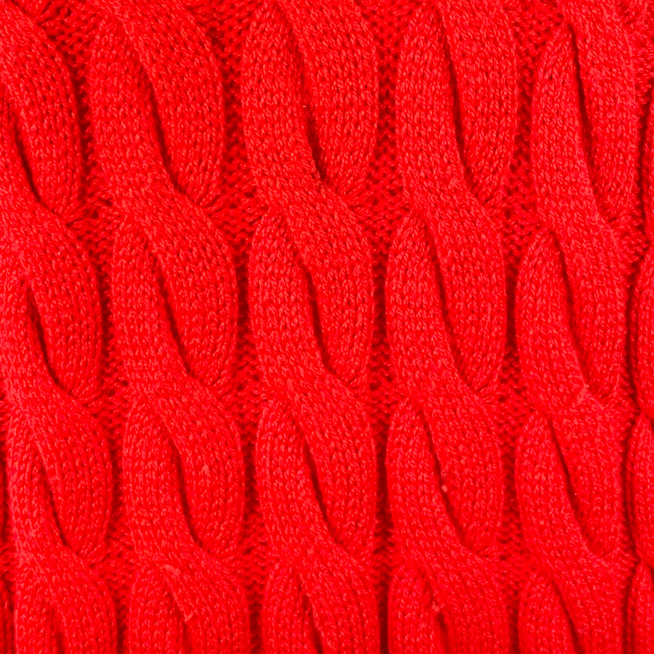 BENETTON Size M Red Cable Knit Wool Acrylic Crew Neck Sweater - Image 2
