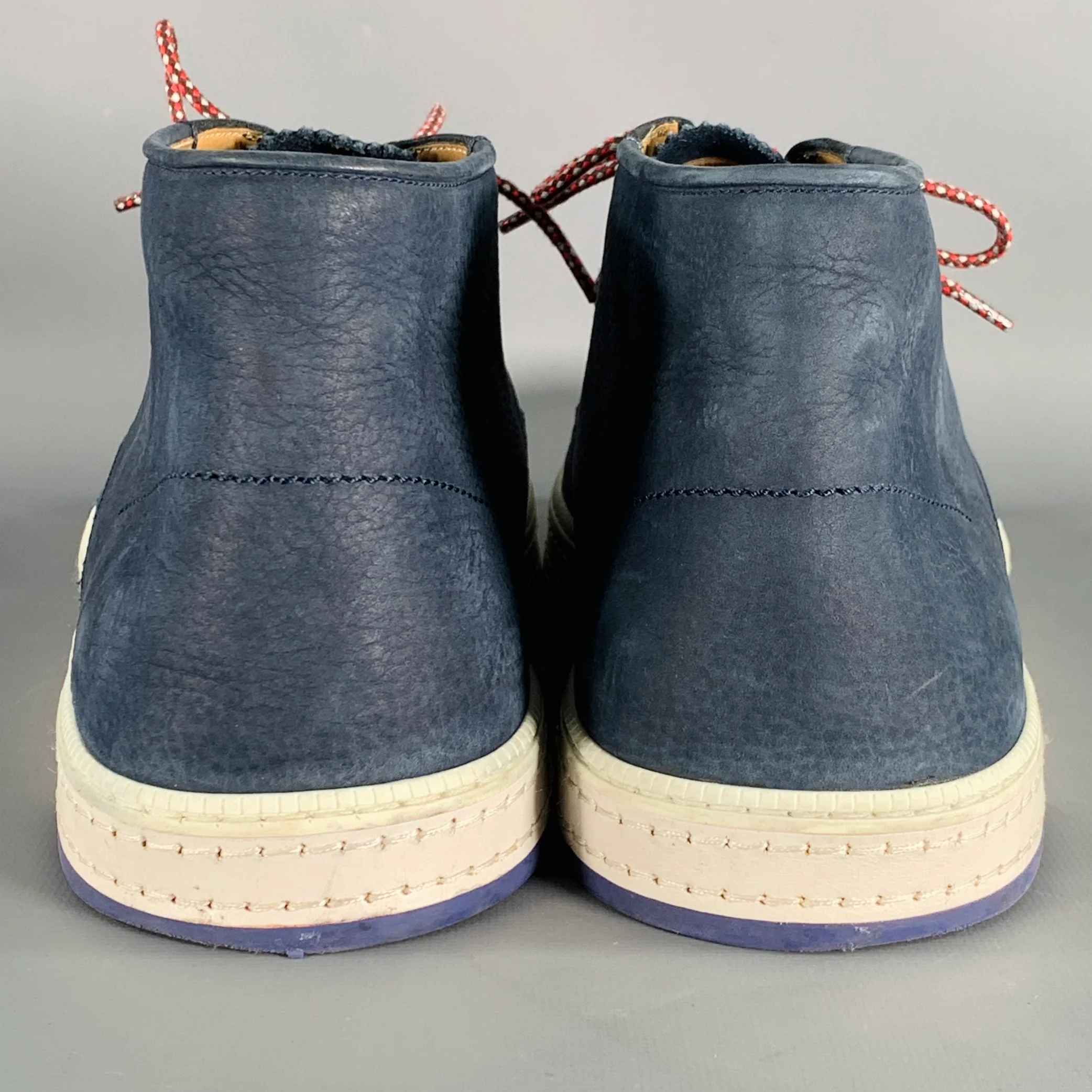 BERLUTI Size 10.5 Blue Suede Ankle Chukka Boots - Image 3