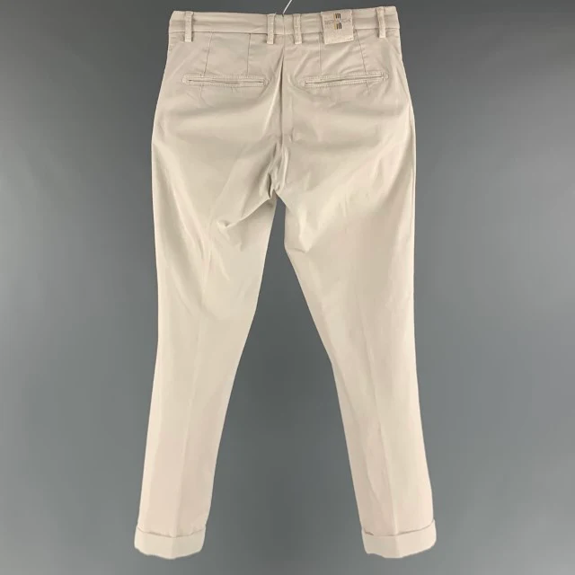 BERWICH Size 28 Cream Cotton Elastane Flat Front Casual Pants - Image 2