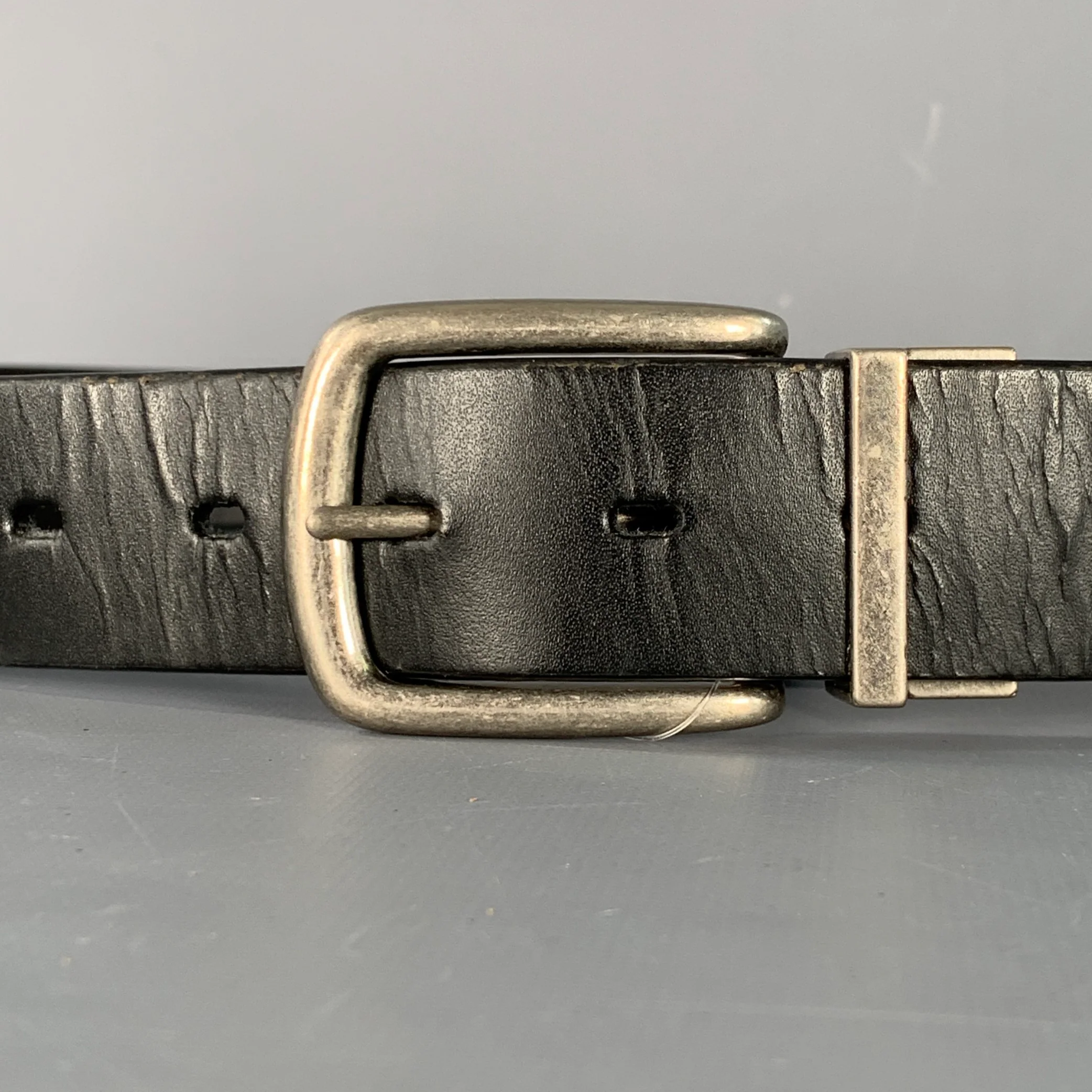 BILL ADLER DESIGN Size 34 Black Brown Silver Reversible Leather Belt - Image 3