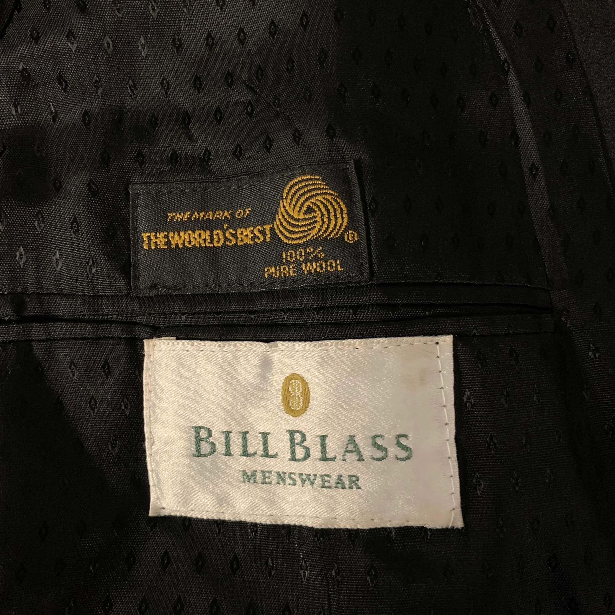 BILL BLASS Size 40 Black Wool Tuxedo Suit - Image 9
