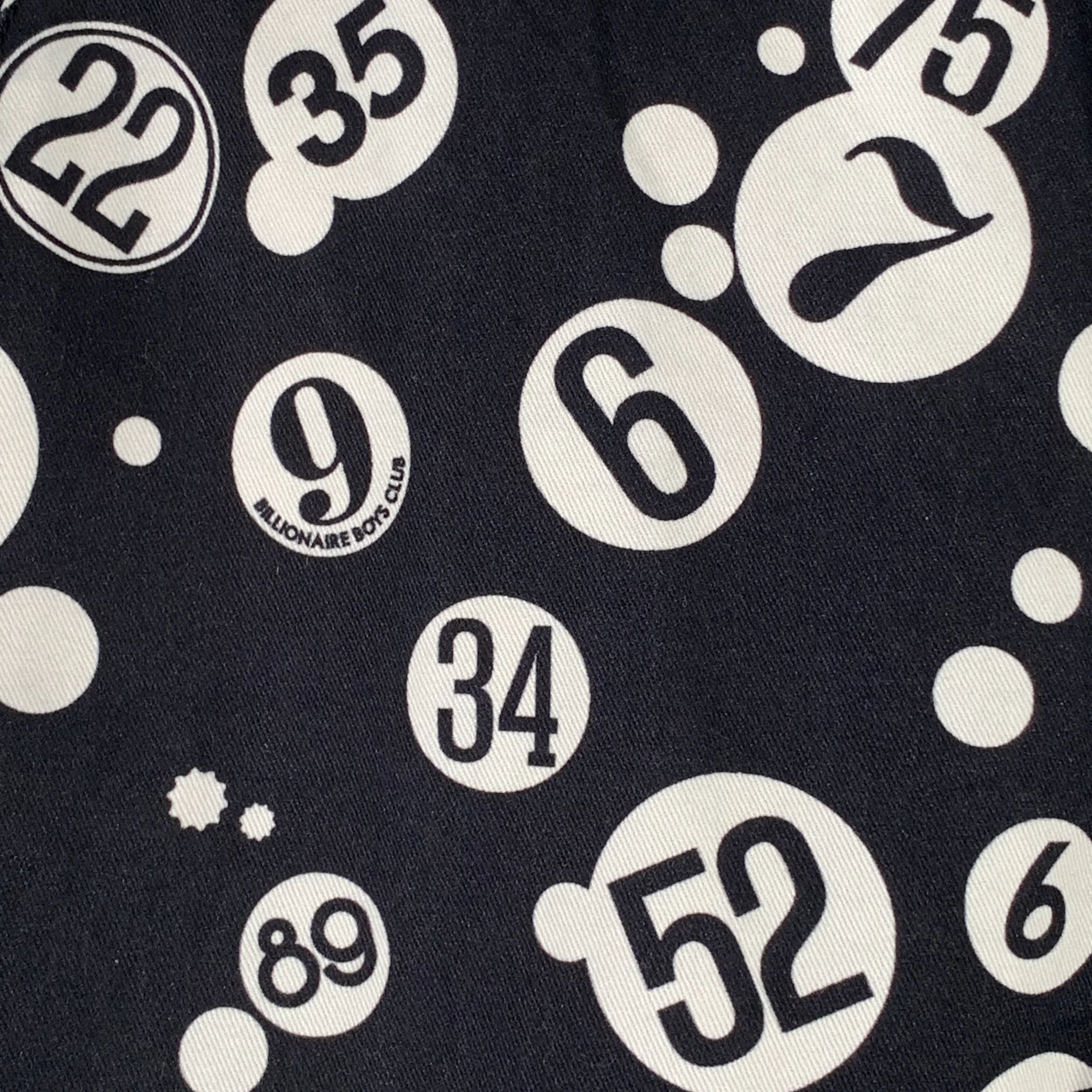 BILLIONAIRE BOYS CLUB Size 34 Black White Circles Numbers Cotton Moleskin Flat Front Casual Pants - Image 2