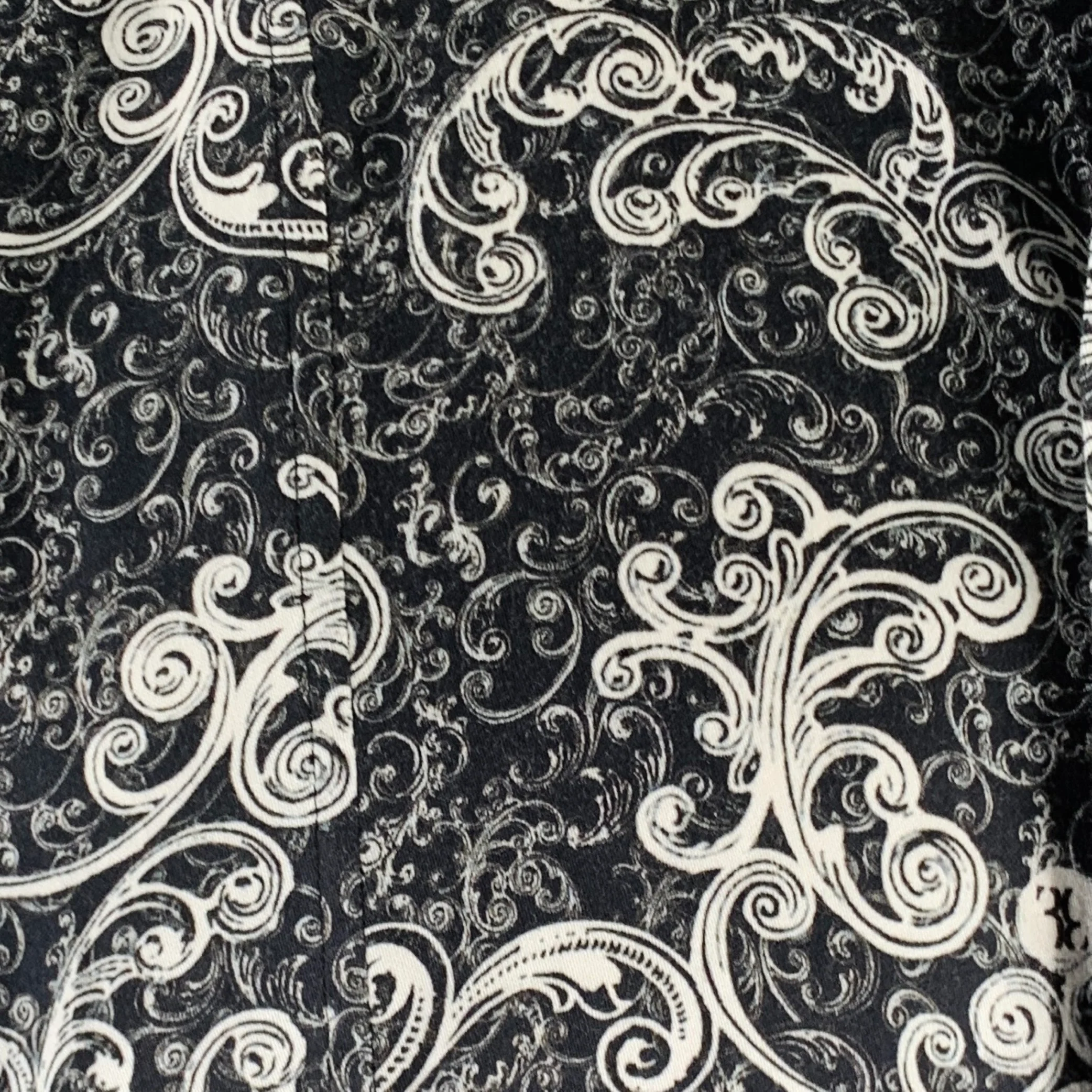 BILLIONAIRE COUTURE Size XL Black White Print Cotton Blend Long Sleeve Shirt - Image 2