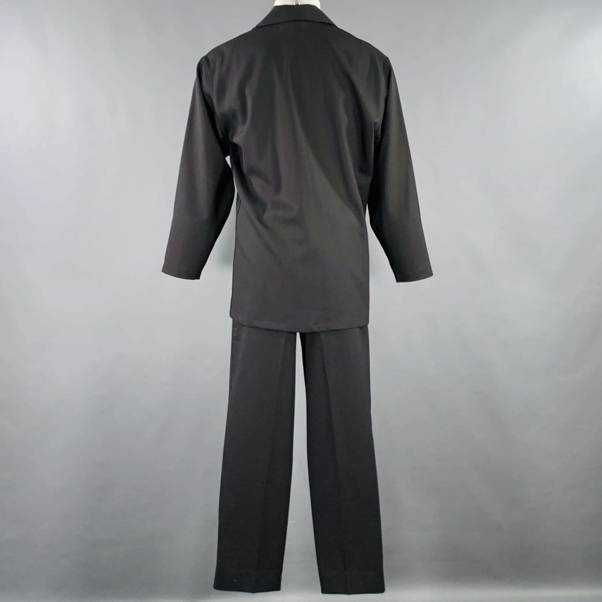BILLY BLUE Size S Black Virgin Wool Shirt Jacket Suit - Image 3