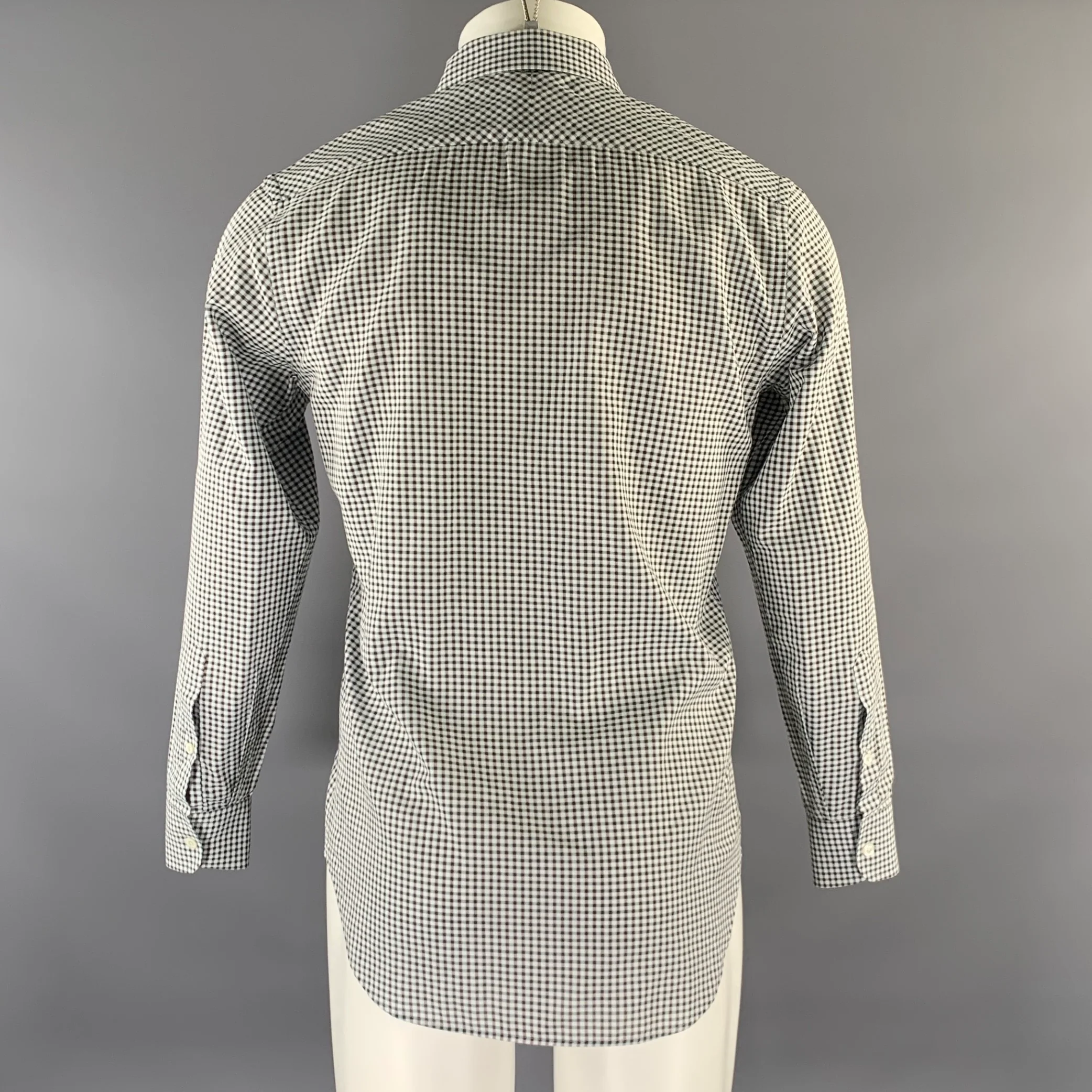 BILLY REID Size S White Multi-Color Checkered Cotton Long Sleeve Shirt - Image 4