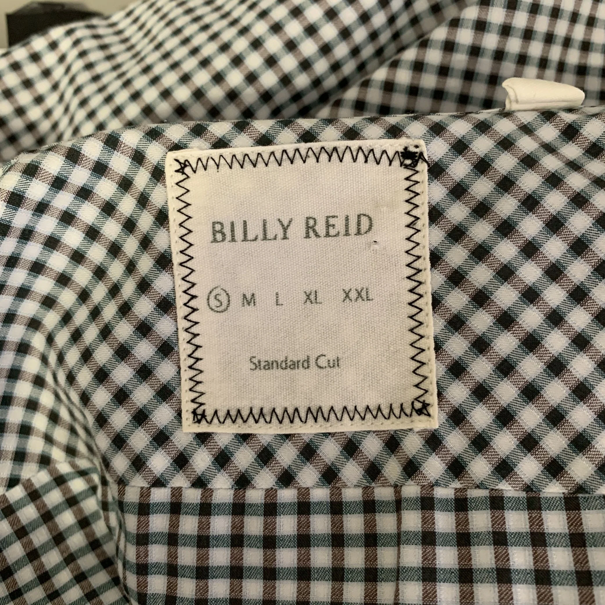 BILLY REID Size S White Multi-Color Checkered Cotton Long Sleeve Shirt - Image 5