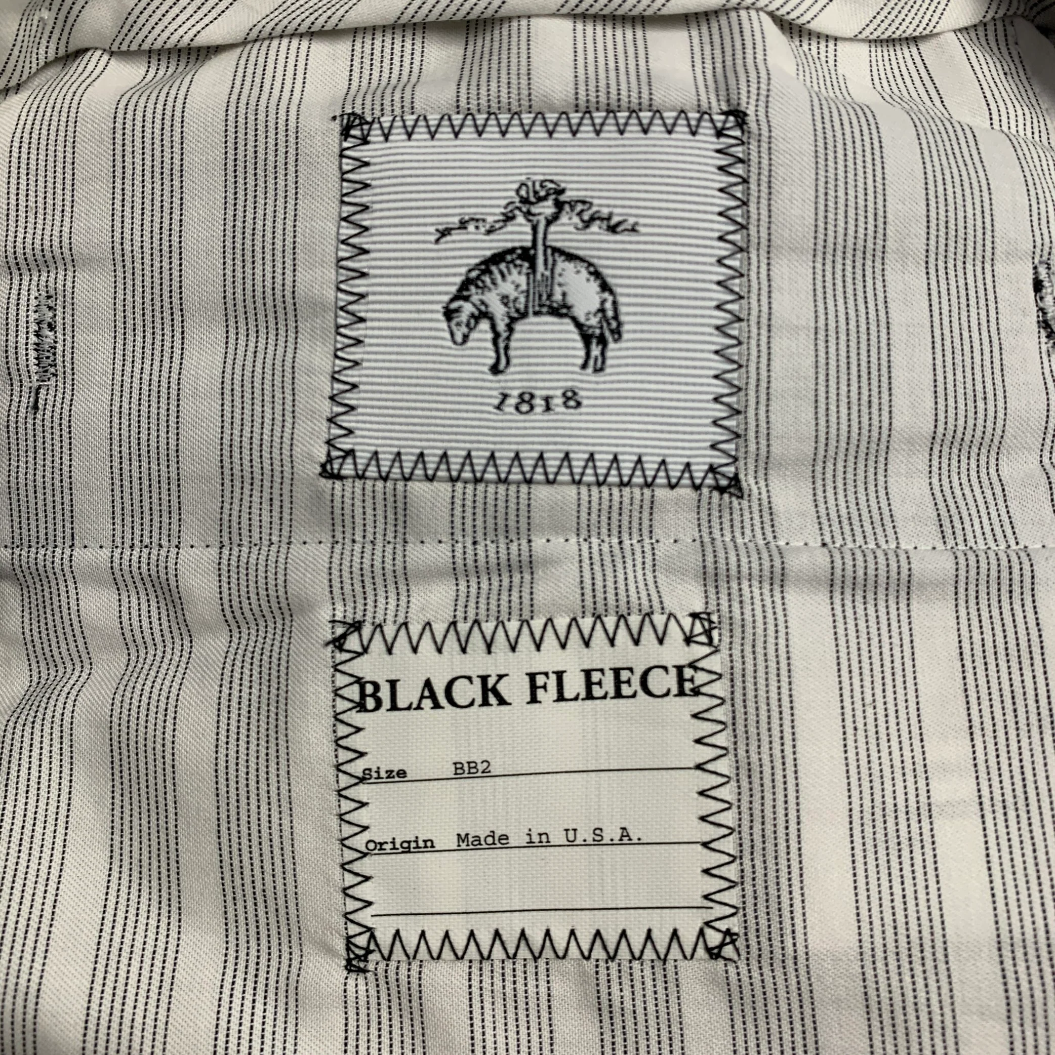 BLACK FLEECE Size 32 Black Wool Tuxedo Dress Pants - Image 4