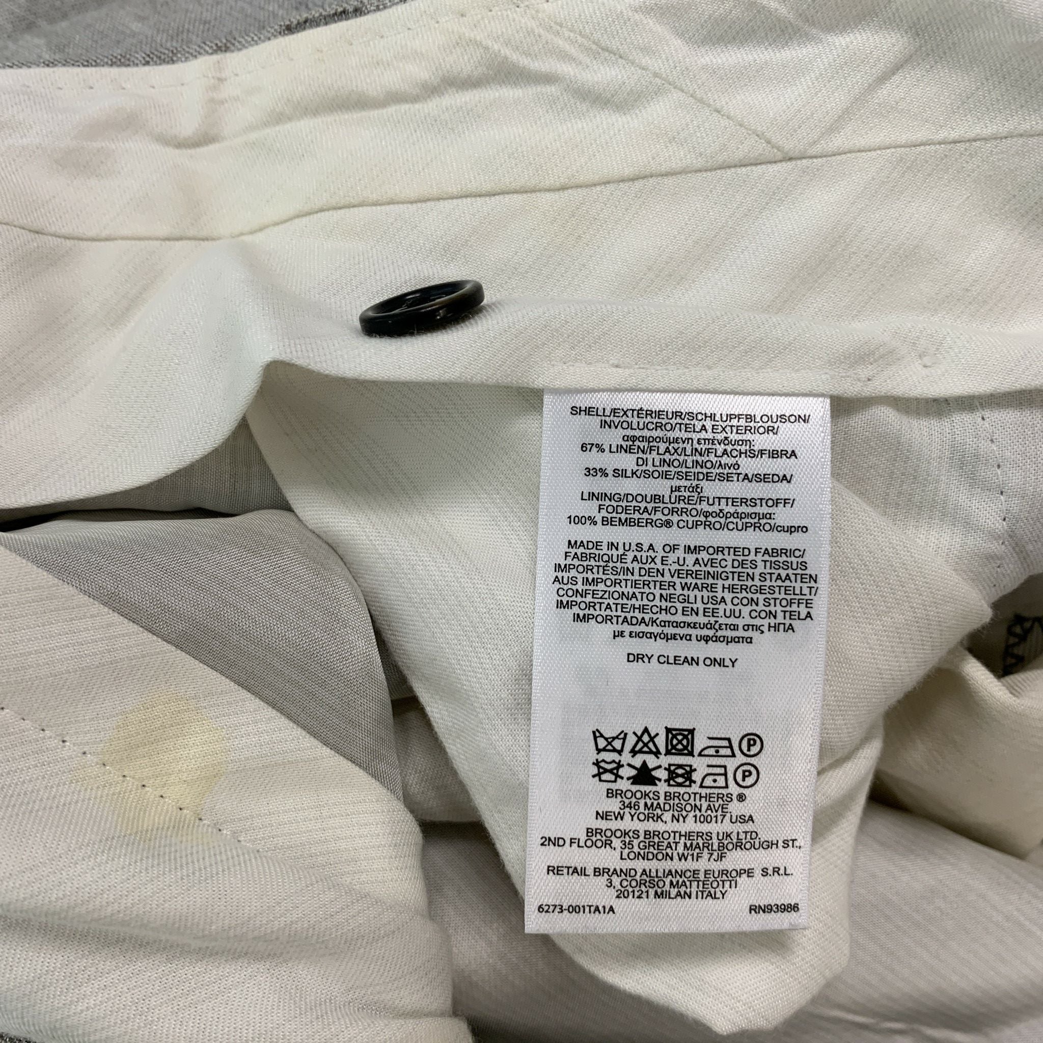 BLACK FLEECE Size 38 Grey Silver Linen Blend Single breasted Sport Coat - Image 9