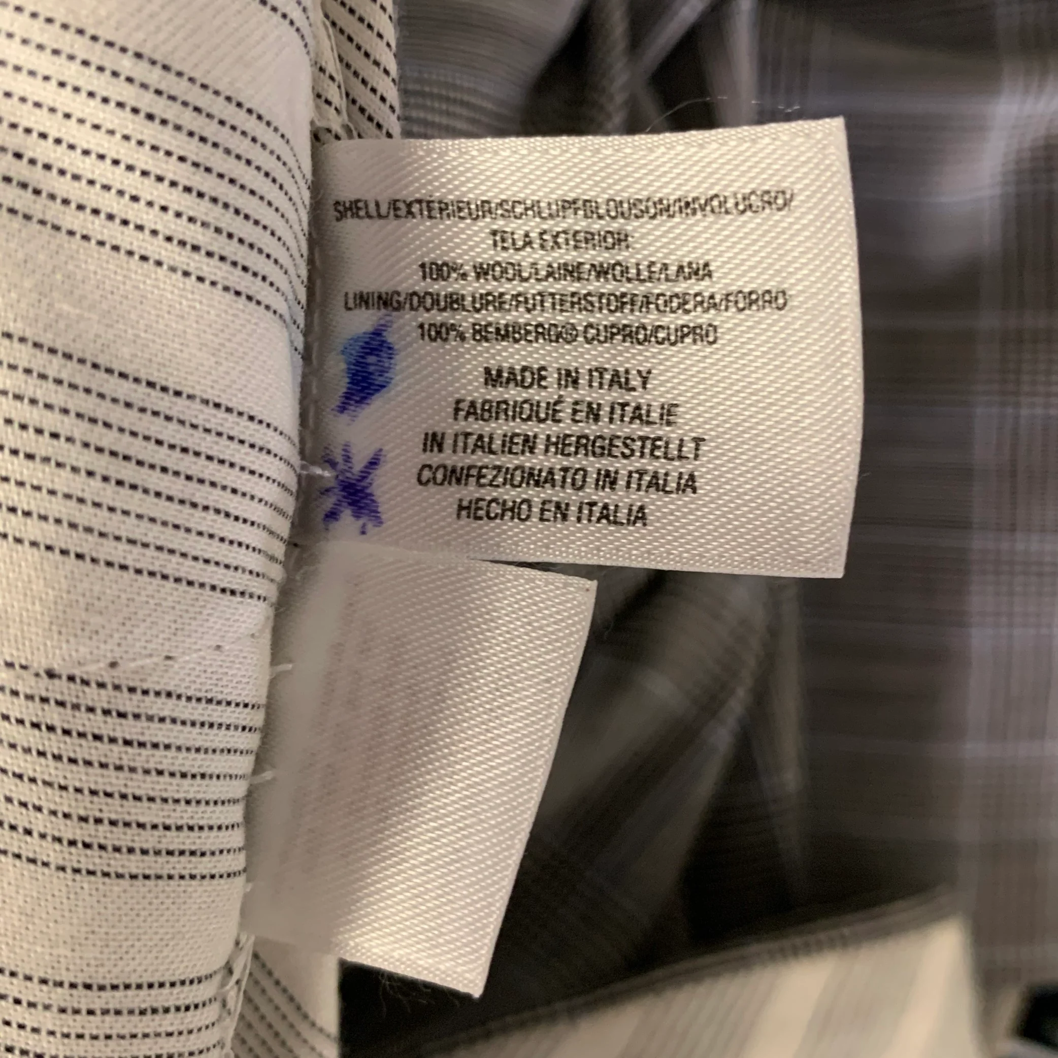 BLACK FLEECE Size 40 Grey Black Glen Check Wool Notch Lapel Suit - Image 12