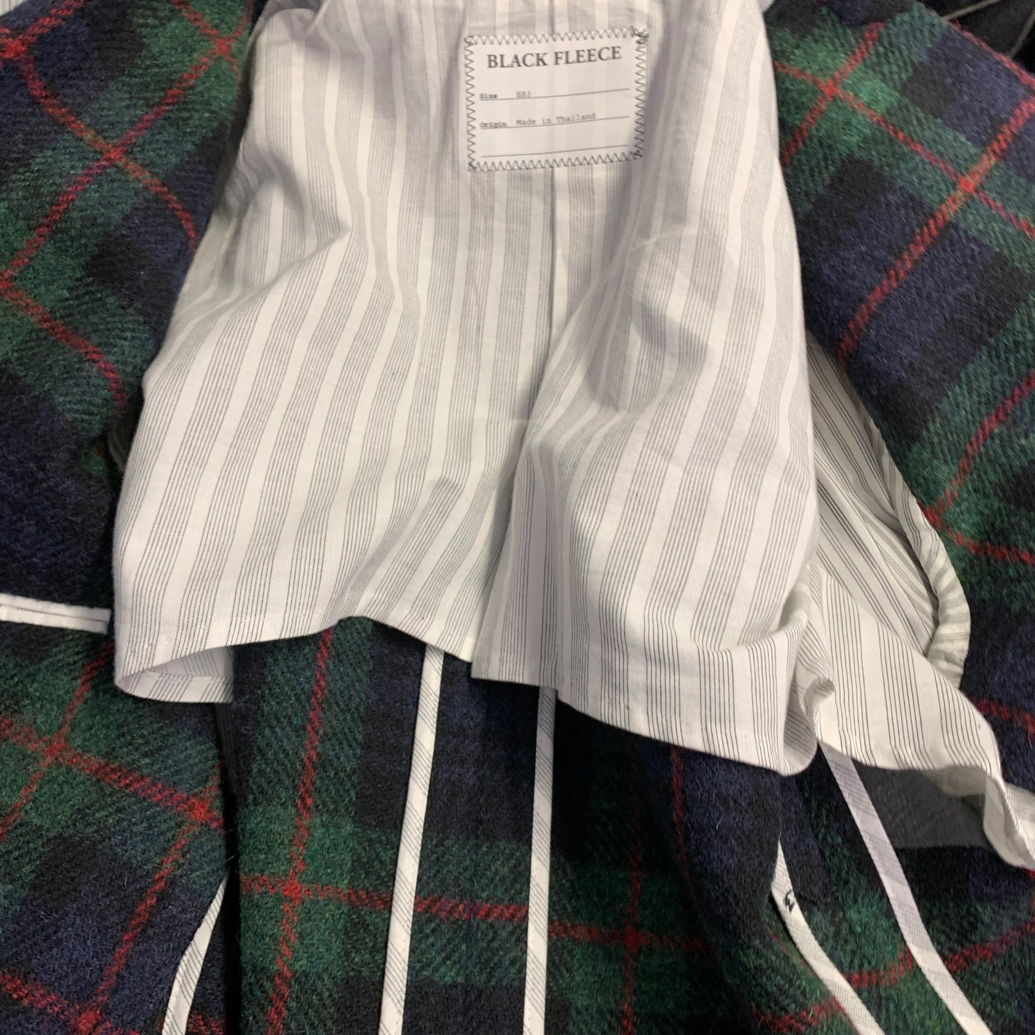 BLACK FLEECE Size 42 Regular Green Blue Red Plaid Wool Notch Lapel Sport Coat - Image 8