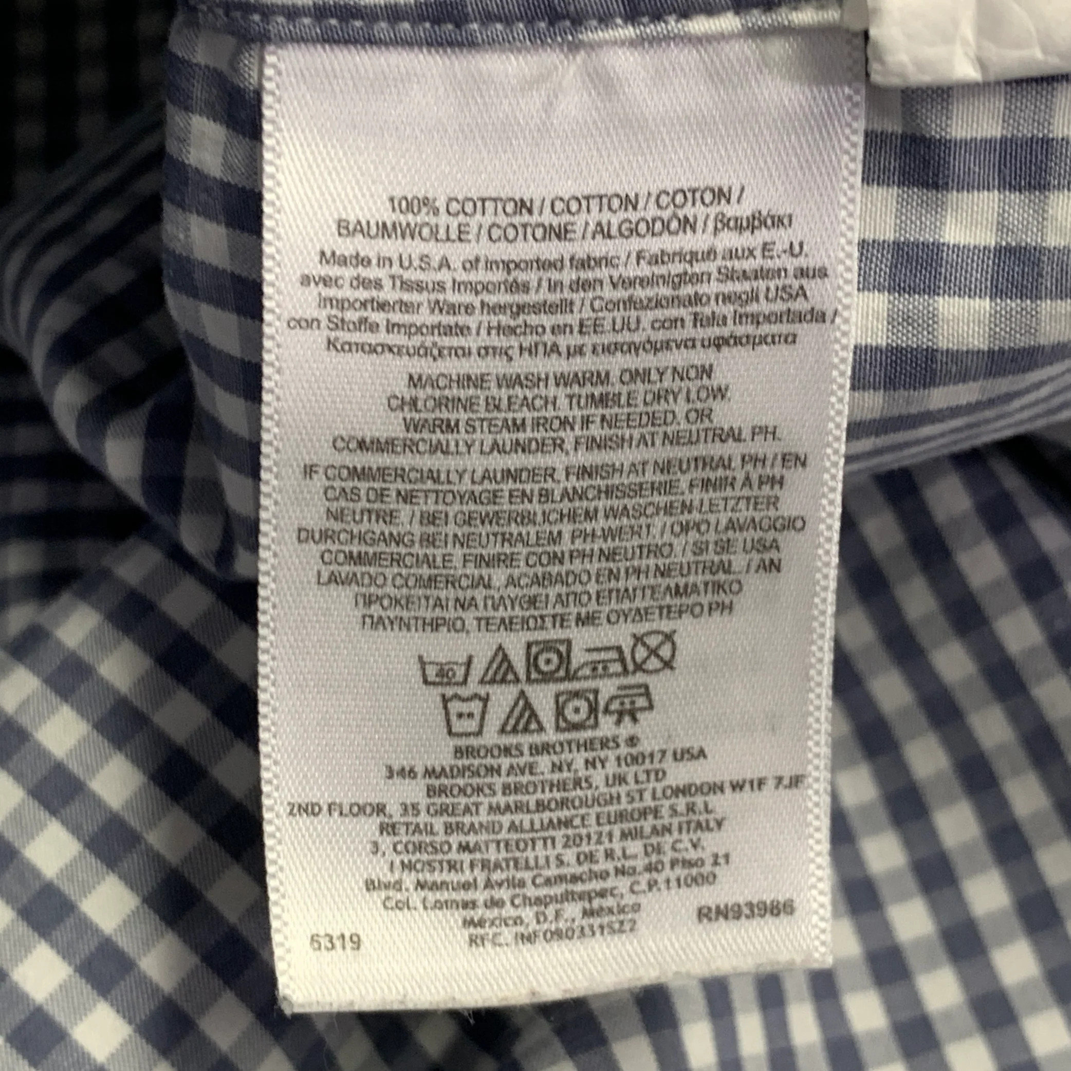 BLACK FLEECE Size S Grey White Gingham Cotton One Pocket Long Sleeve Shirt - Image 6
