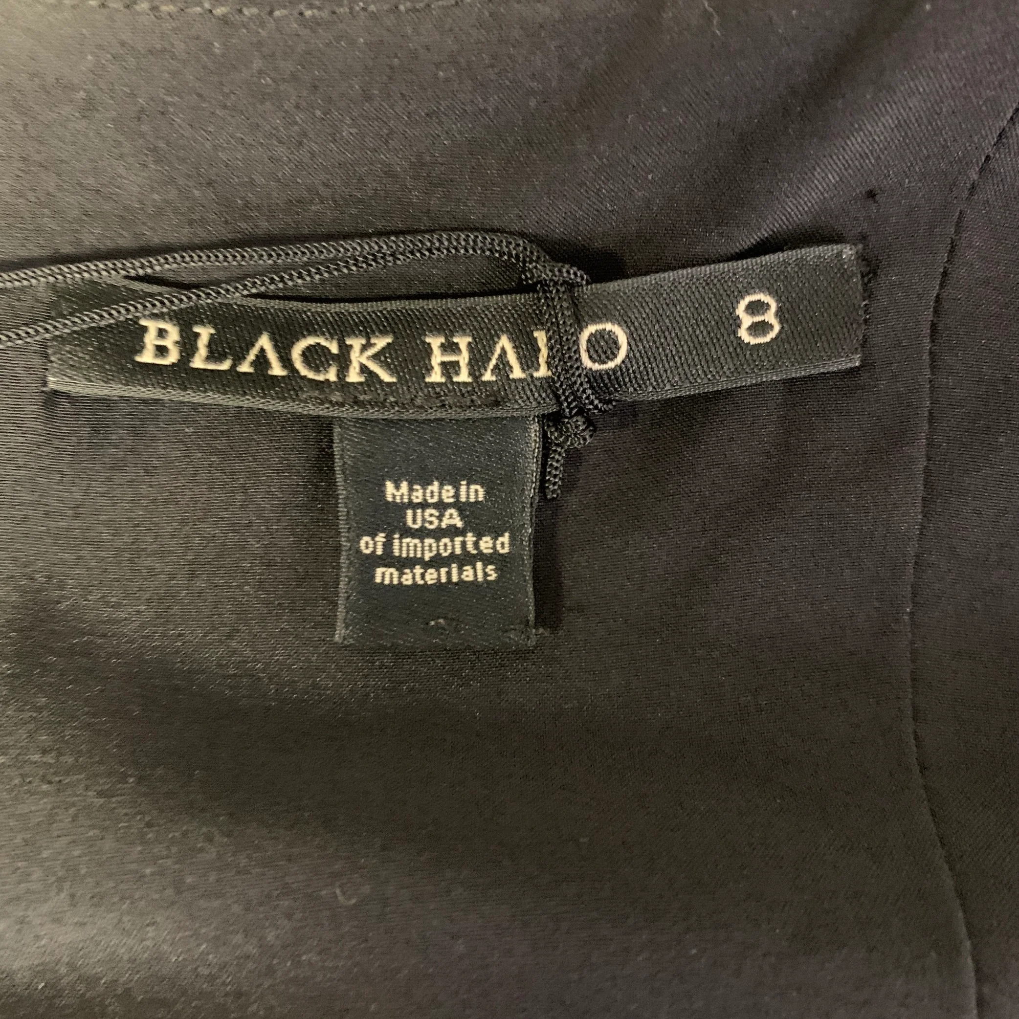 BLACK HALO Size 8 Black Geometric Skirt Cocktail Dress - Image 6