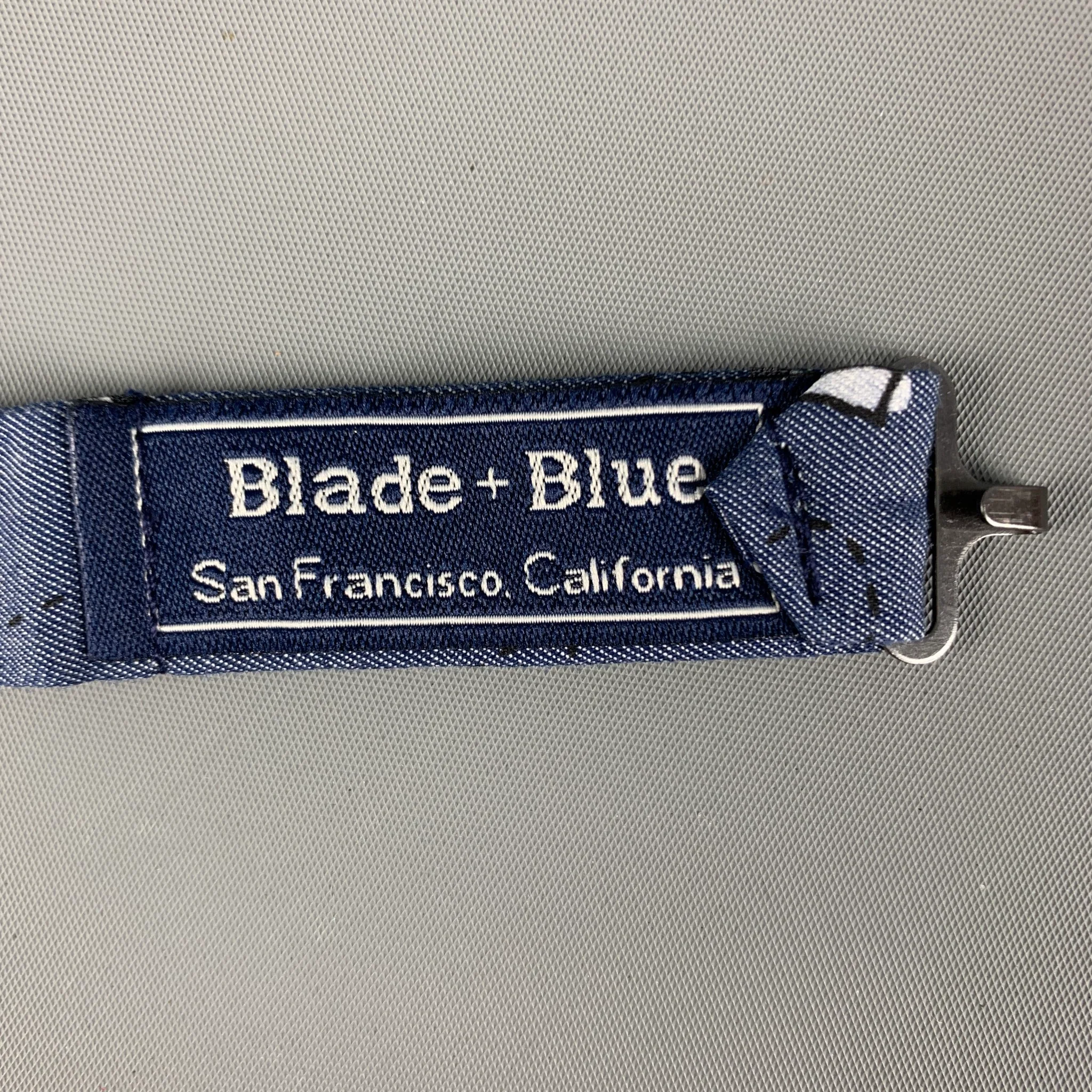 BLADE+BLUE Blue White Paper Plane Print Cotton Bow Tie - Image 3