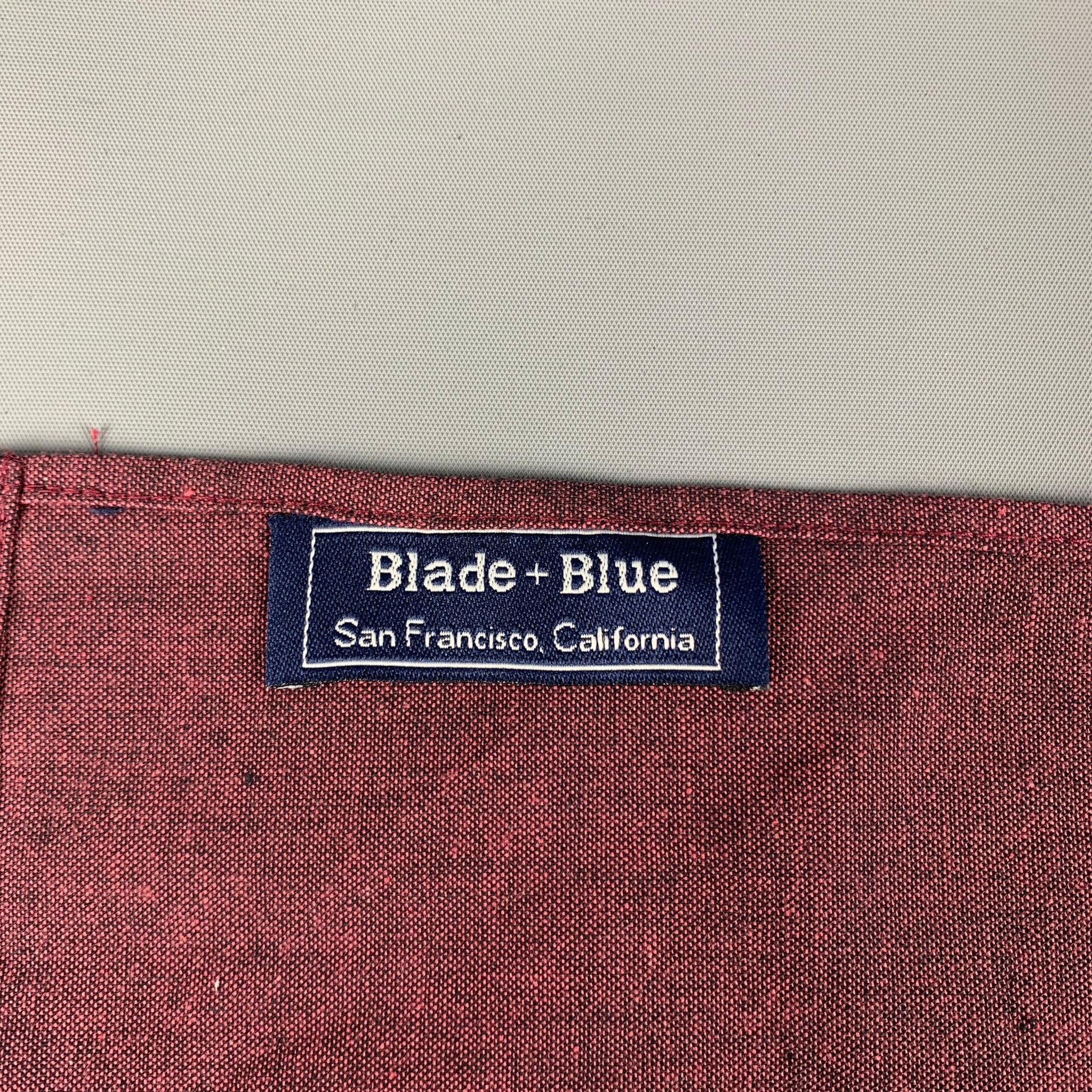 BLADE+BLUE Burgundy Cotton Pocket Square - Image 3