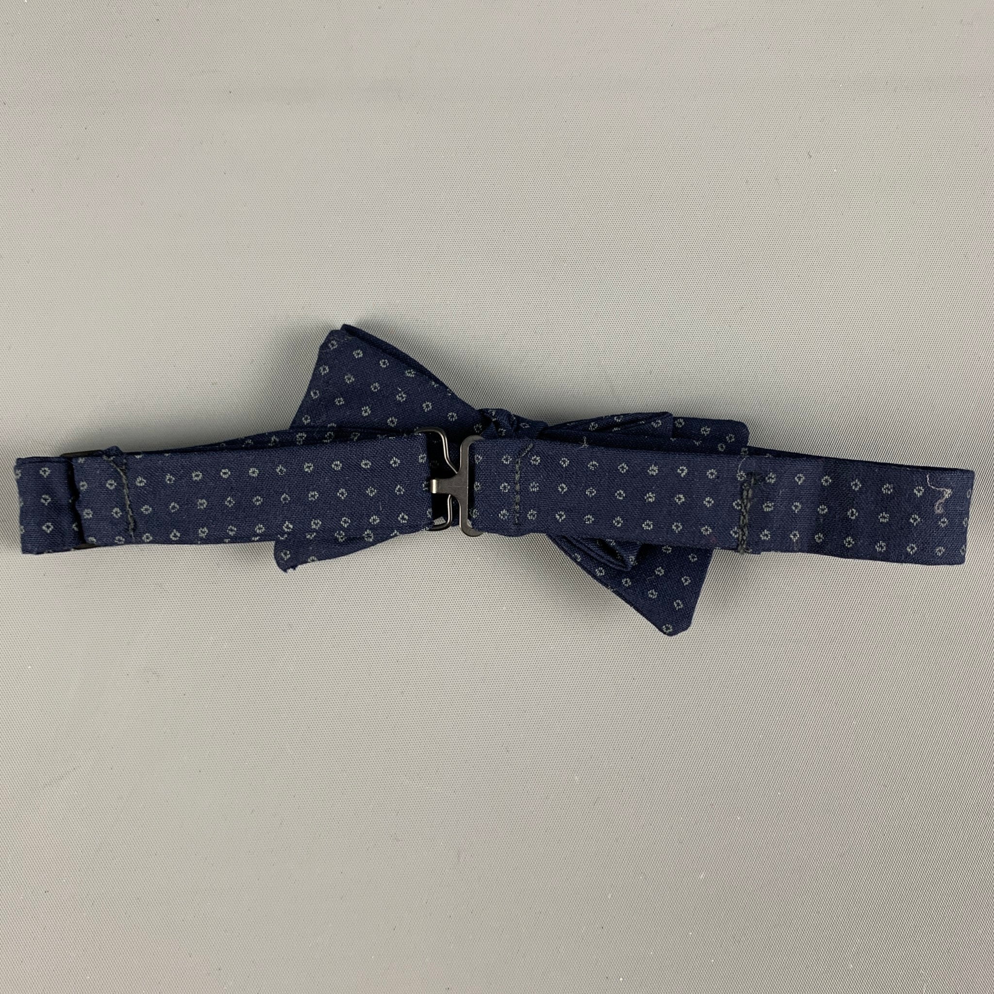 BLADE+BLUE Navy Grey Dots Cotton Bow Tie - Image 2