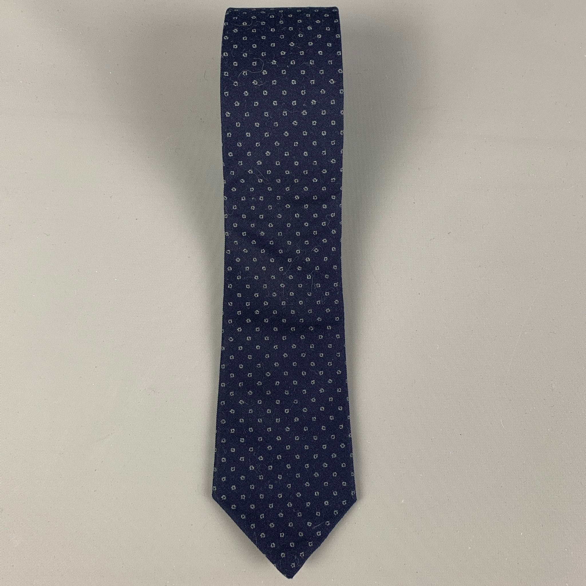BLADE+BLUE Navy Grey Dots Cotton Tie - Image 2