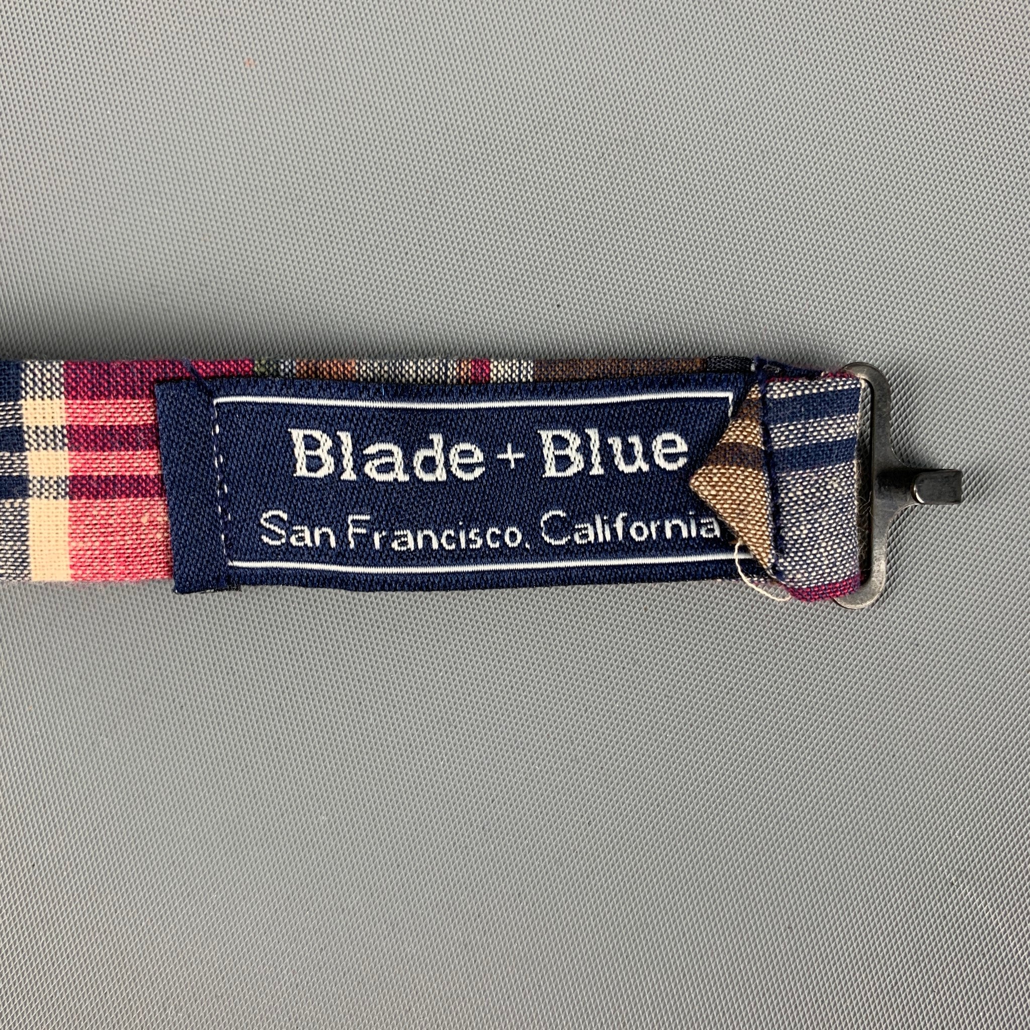 BLADE+BLUE Red Cream Plaid Cotton Bow Tie - Image 3