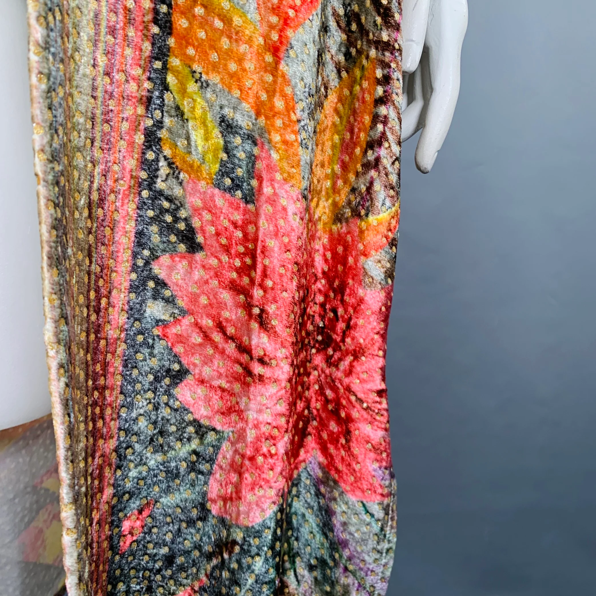 BLANK LONDON One Size Green Sage Viscose Floral Open Front Coat - Image 3