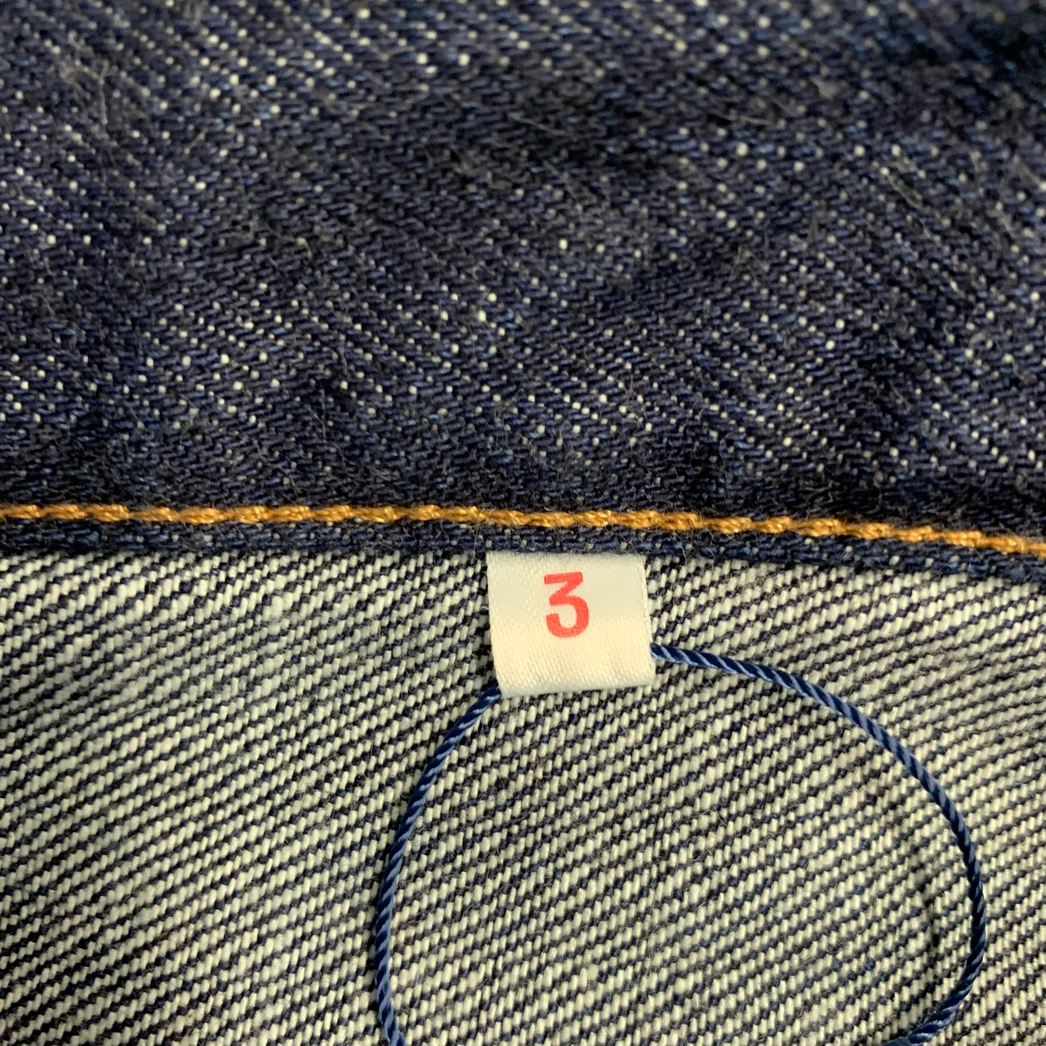 BLUE BLUE JAPAN Size 32 Blue Indigo Contrast Stitch Cotton Straight Selvedge Jeans - Image 5