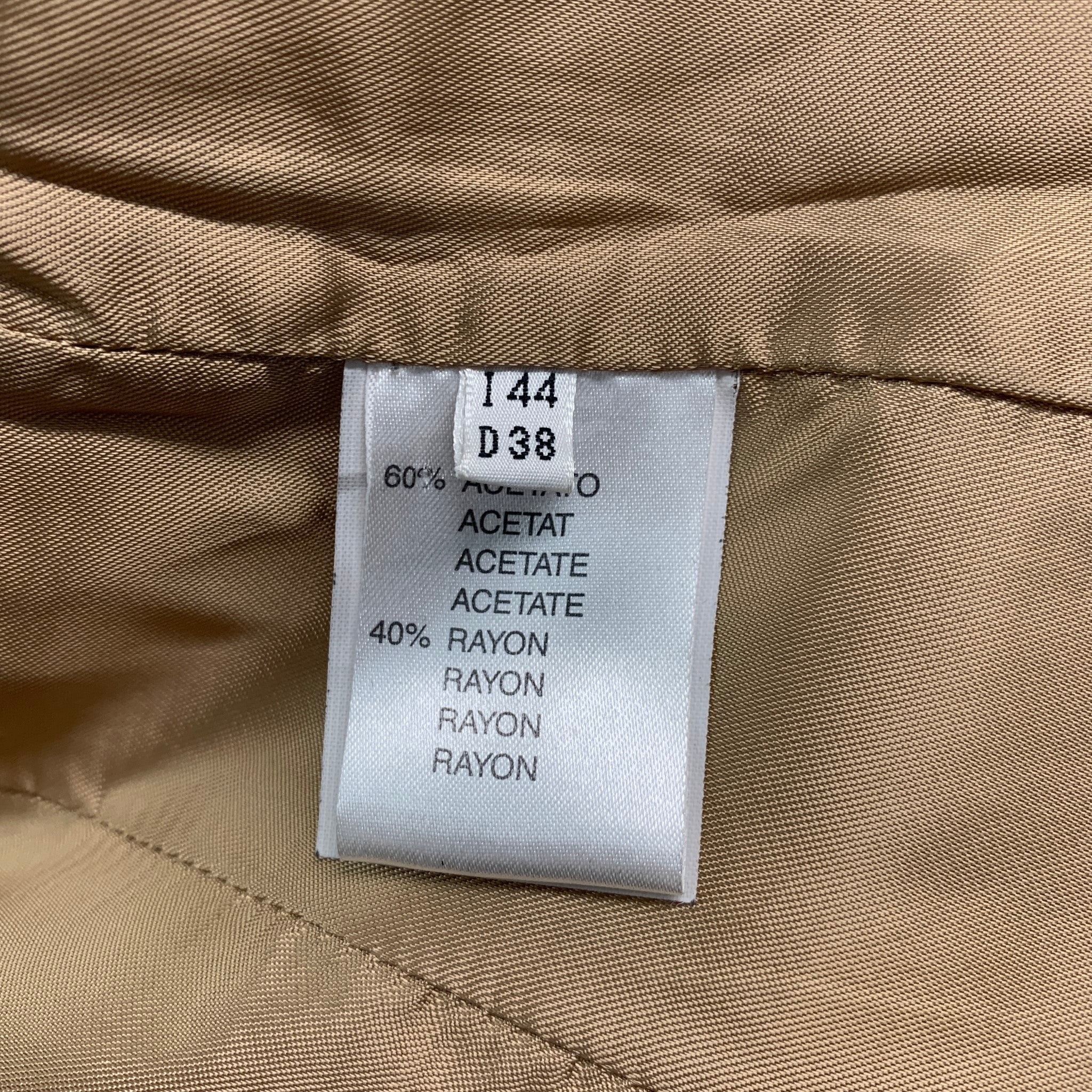 BLUMARINE Size 8 Gold Leather Metallic Lambskin Jacket - Image 6