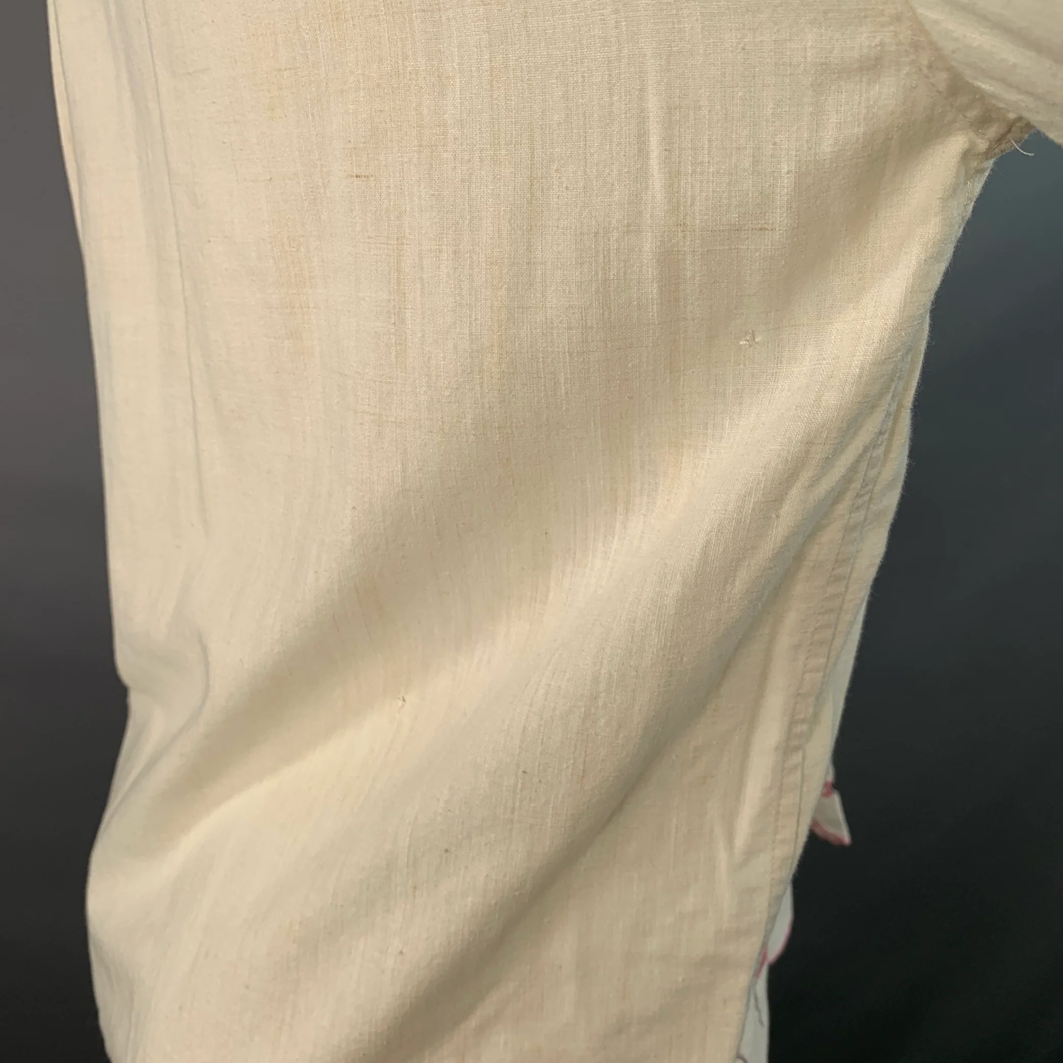 BODE Size S/M Cream Floral Embroidery Linen Two Pockets Long Sleeve Shirt - Image 6