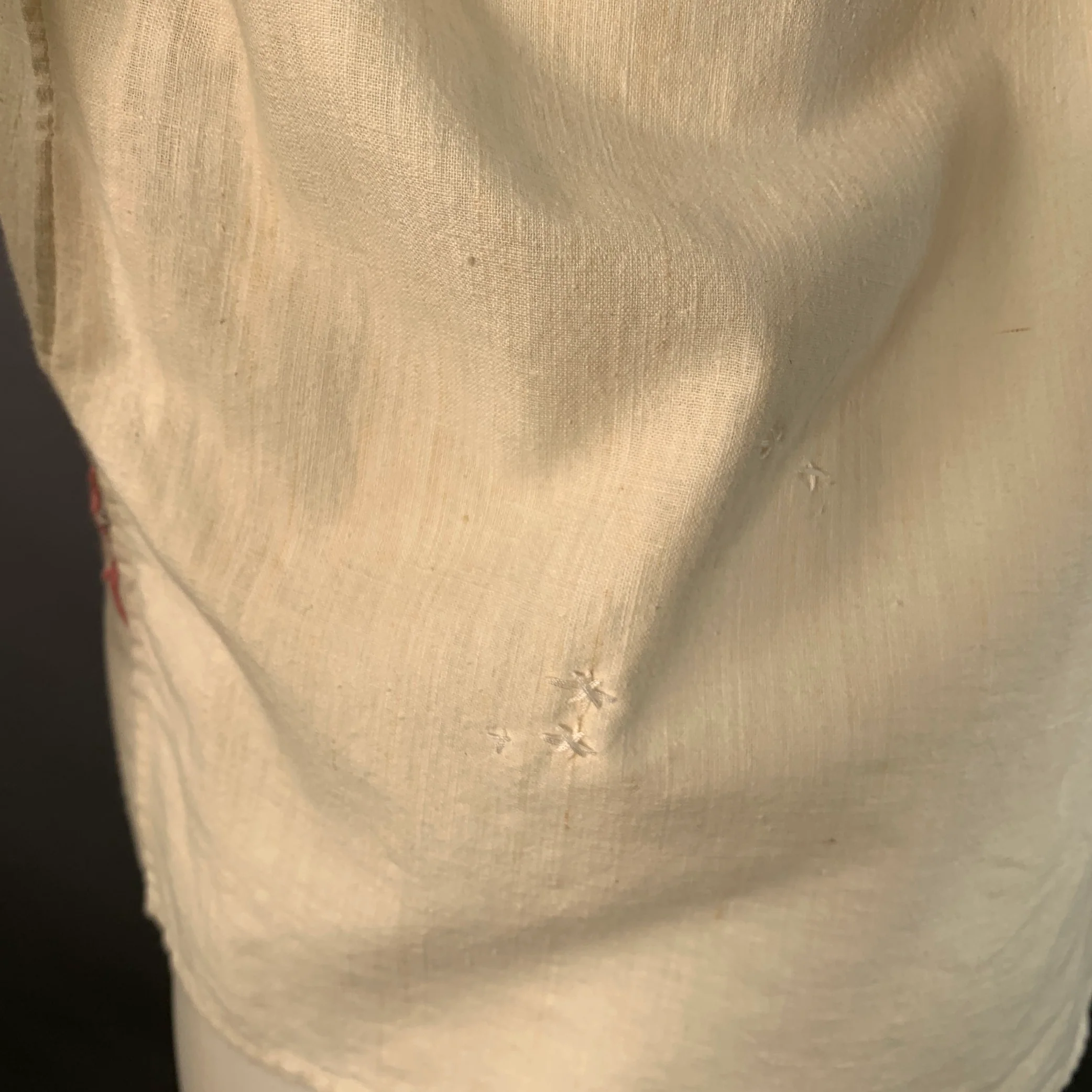 BODE Size S/M Cream Floral Embroidery Linen Two Pockets Long Sleeve Shirt - Image 7