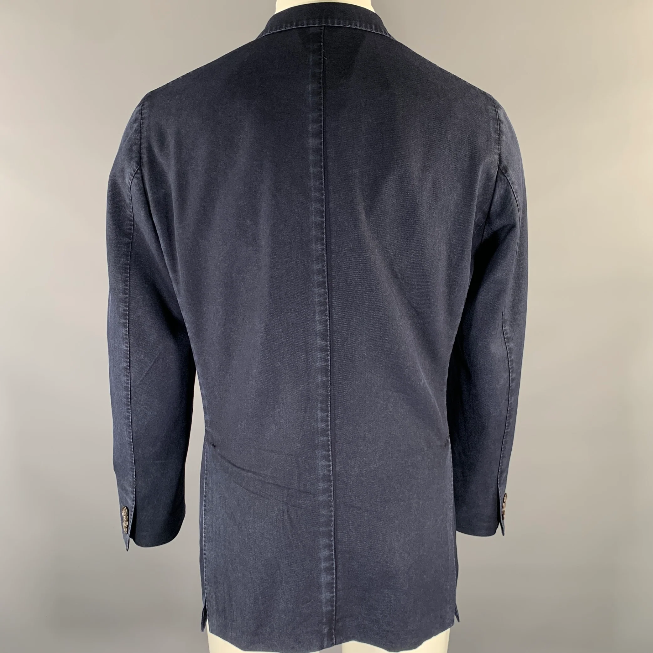 BOGLIOLI Chest Size 40 Navy Wool Notch Lapel Sport Coat - Image 4