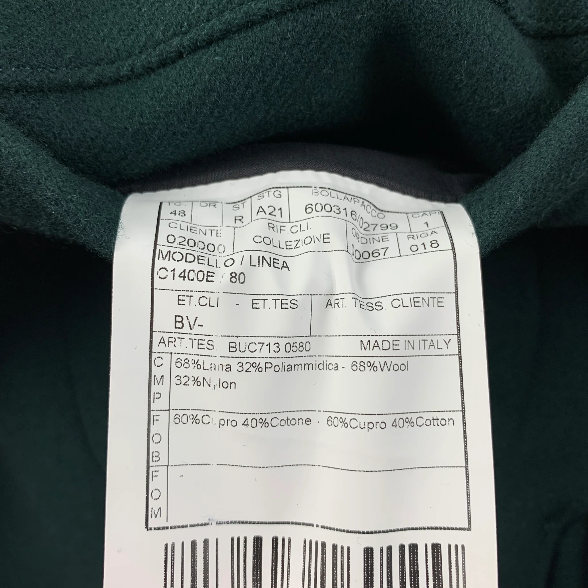 BOGLIOLI Size 38 Forest Green Wool Nylon Double Breasted Peacoat - Image 4