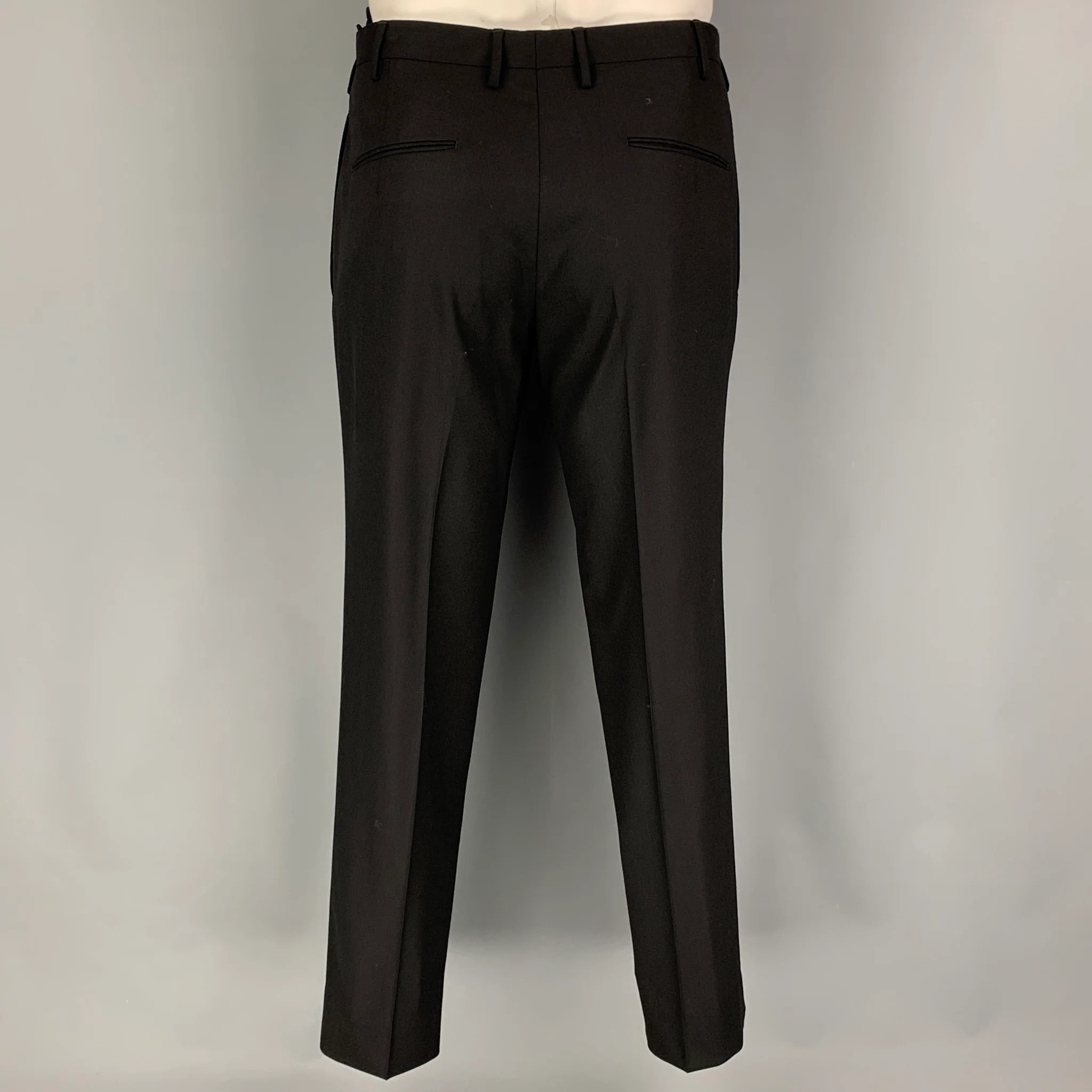 BOGLIOLI Size 42 Black Wool Notch Lapel Suit - Image 6