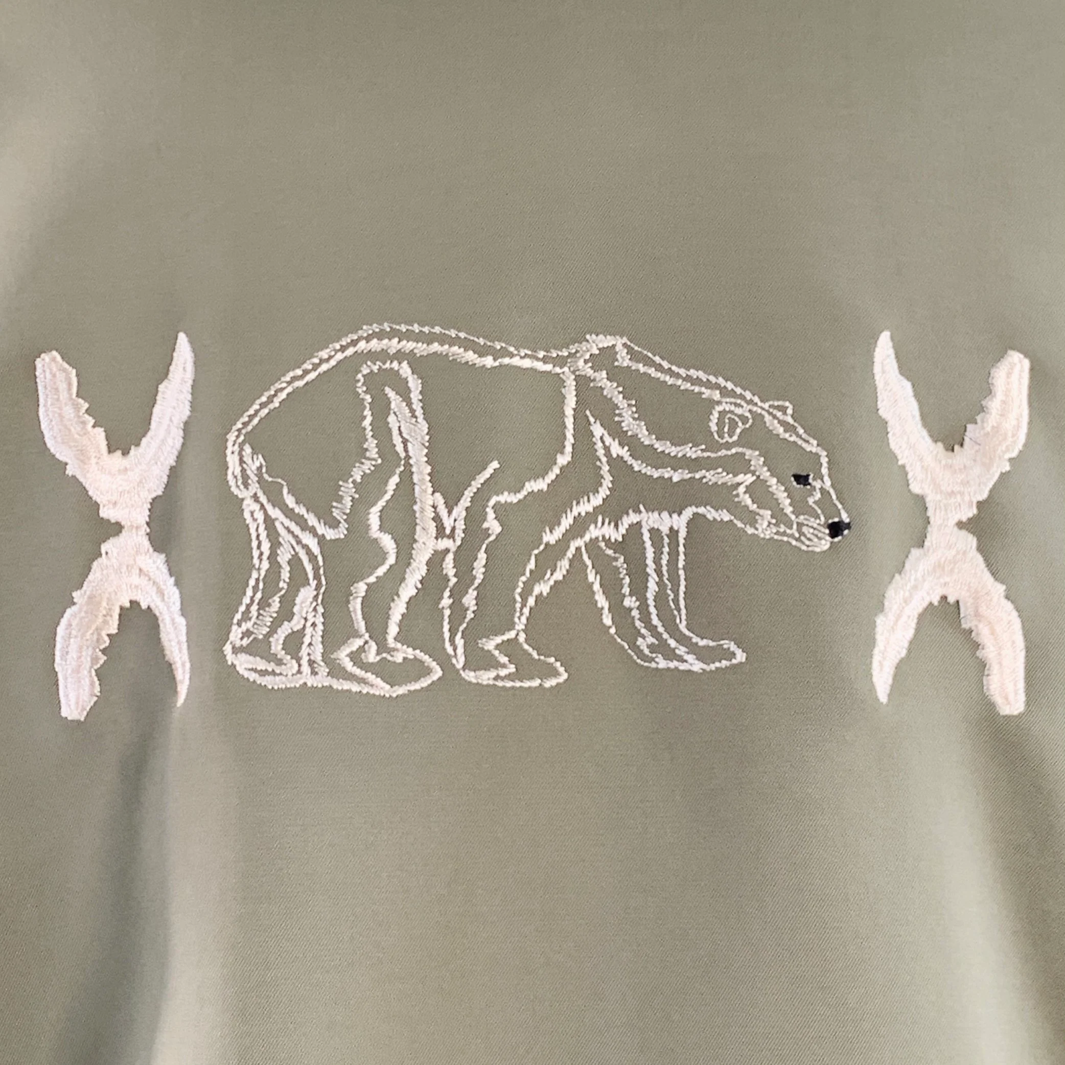 BOGNER Size M Cream Olive Polyester Blend Embroidered Hooded Jacket - Image 4