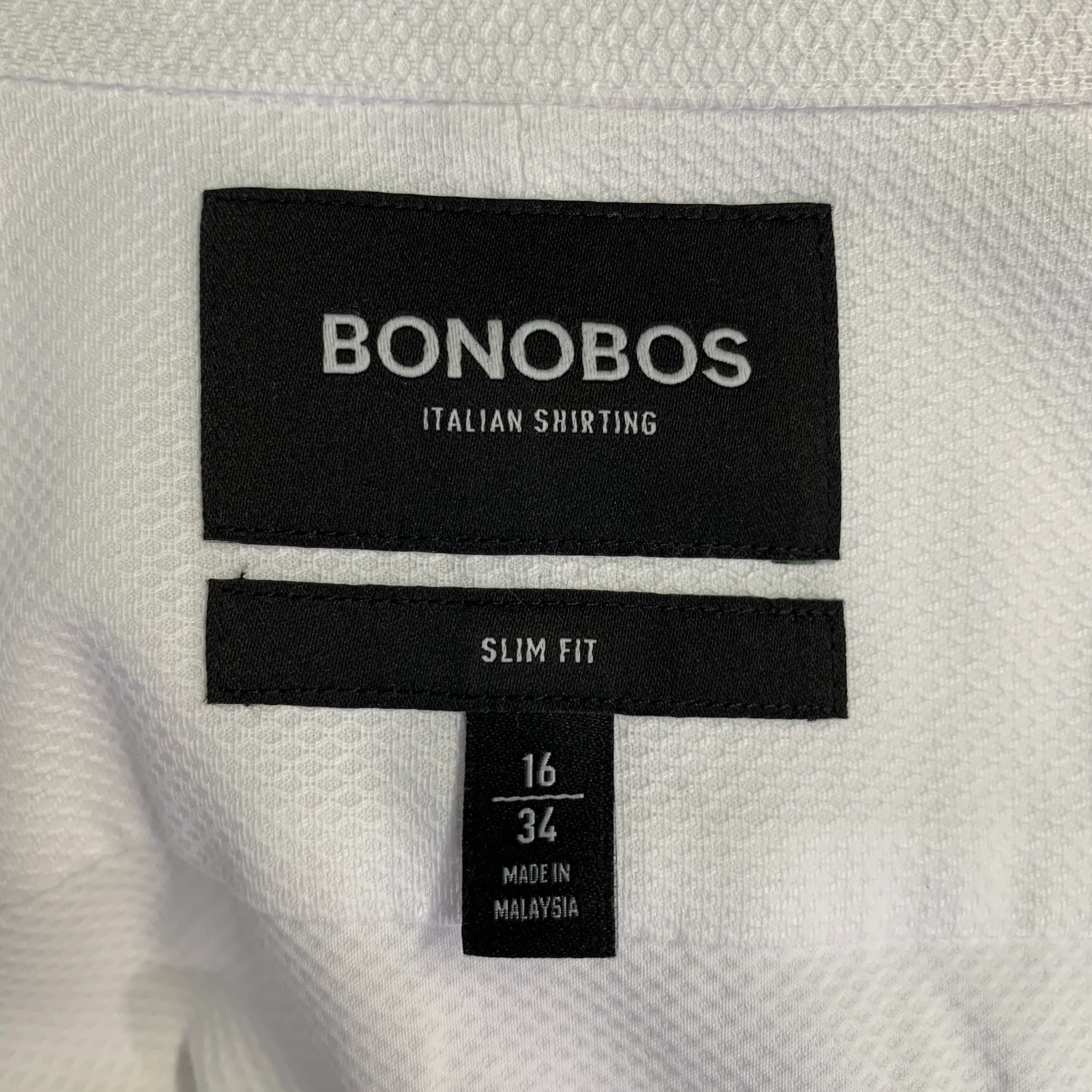 BONOBOS Size L White Cotton Tuxedo Long Sleeve Shirt - Image 4
