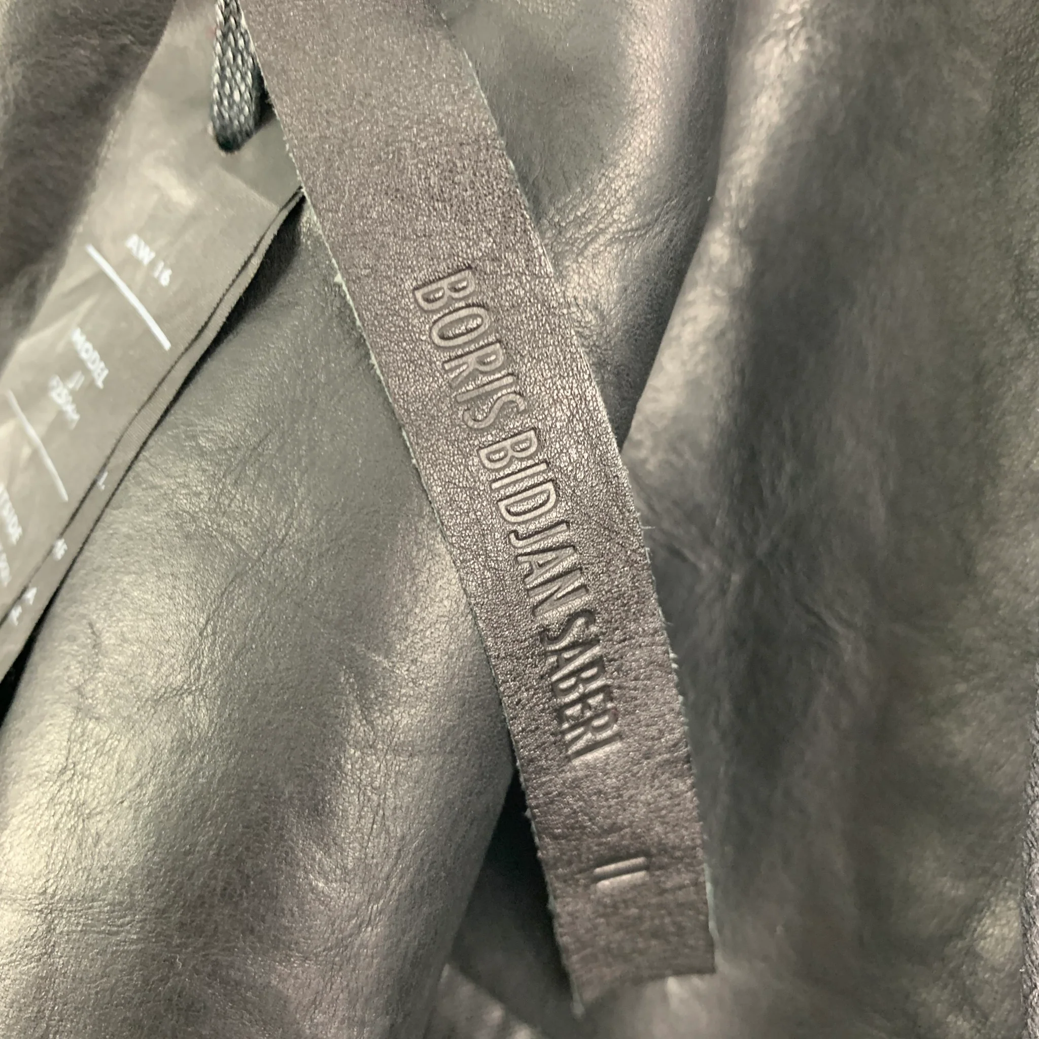 BORIS BIDJAN SABERI Size M Black Leather Zip Up Jacket - Image 6