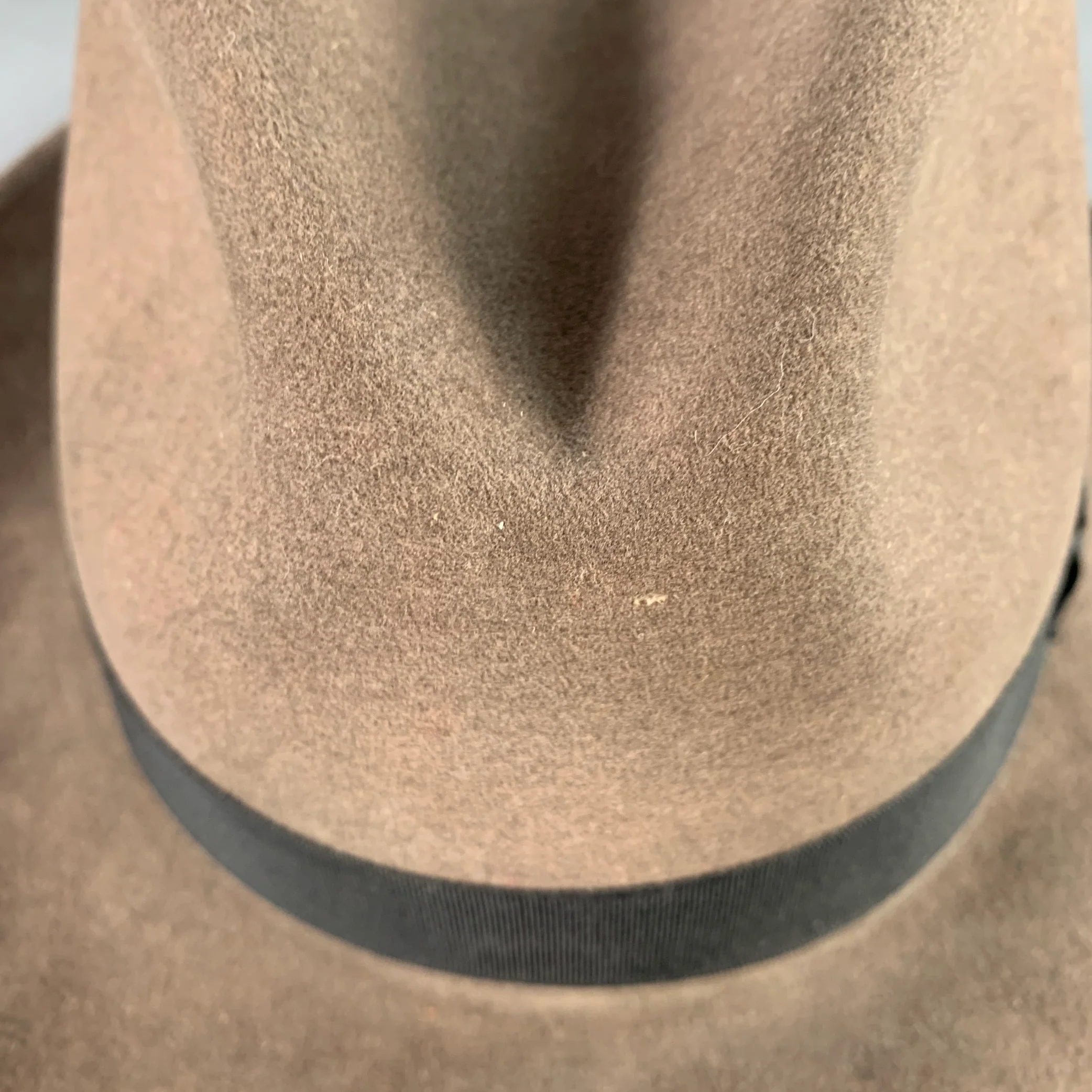 BORSALINO Baker Brown Taupe Felt Fedora Hat - Image 6