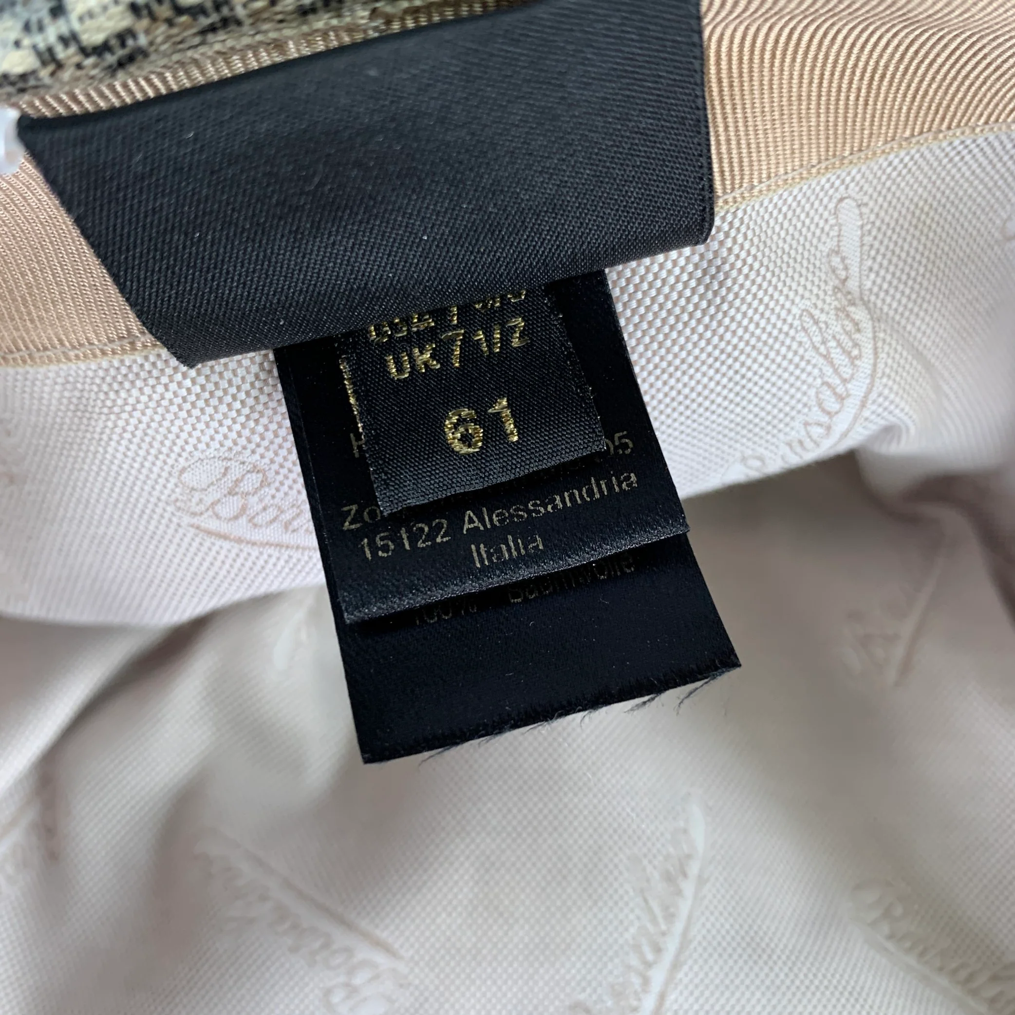 BORSALINO Size 7 Tan Khaki Geometric Cotton Hats - Image 8