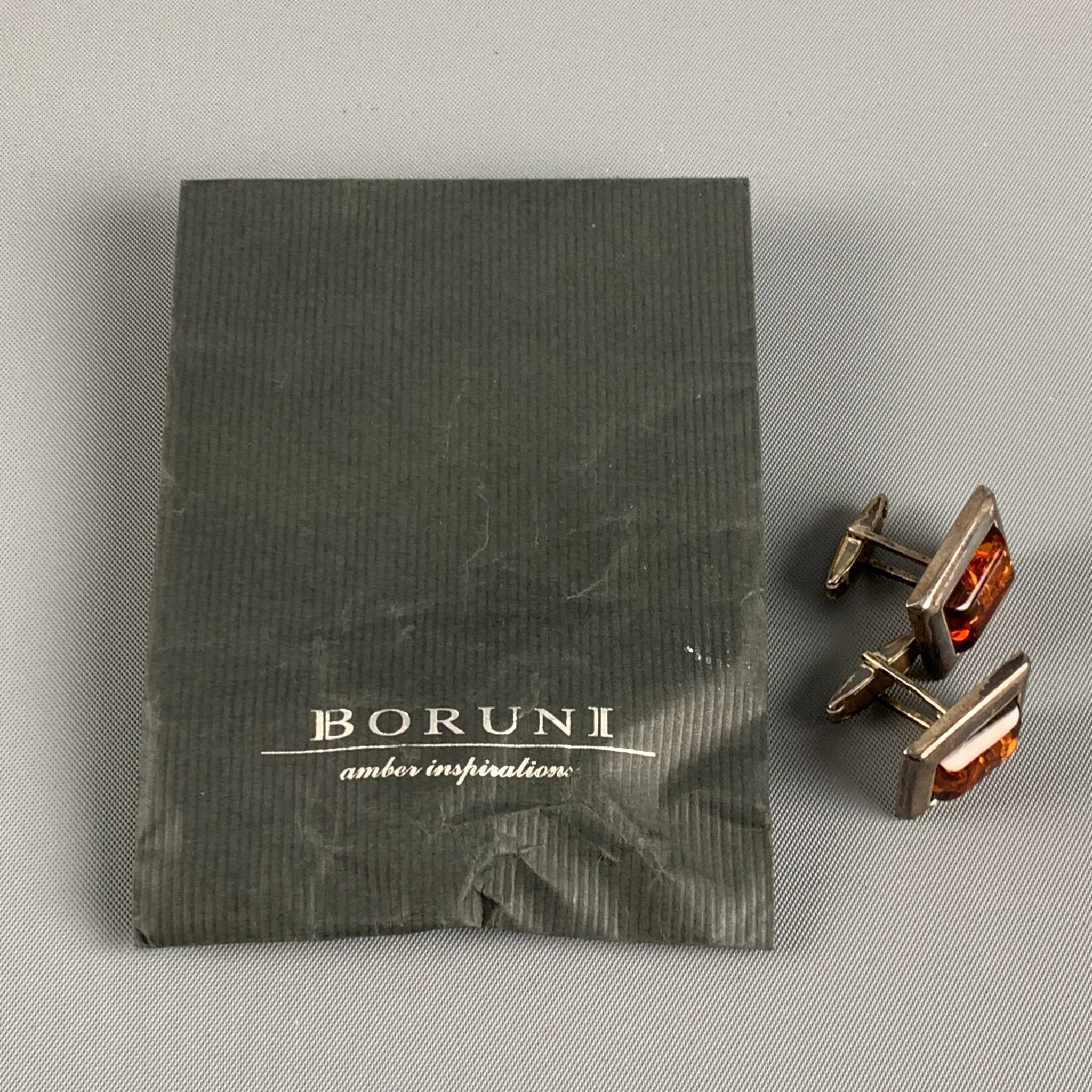 BORUNI Silver Tone Sterling Silver Cuff Links - Image 6