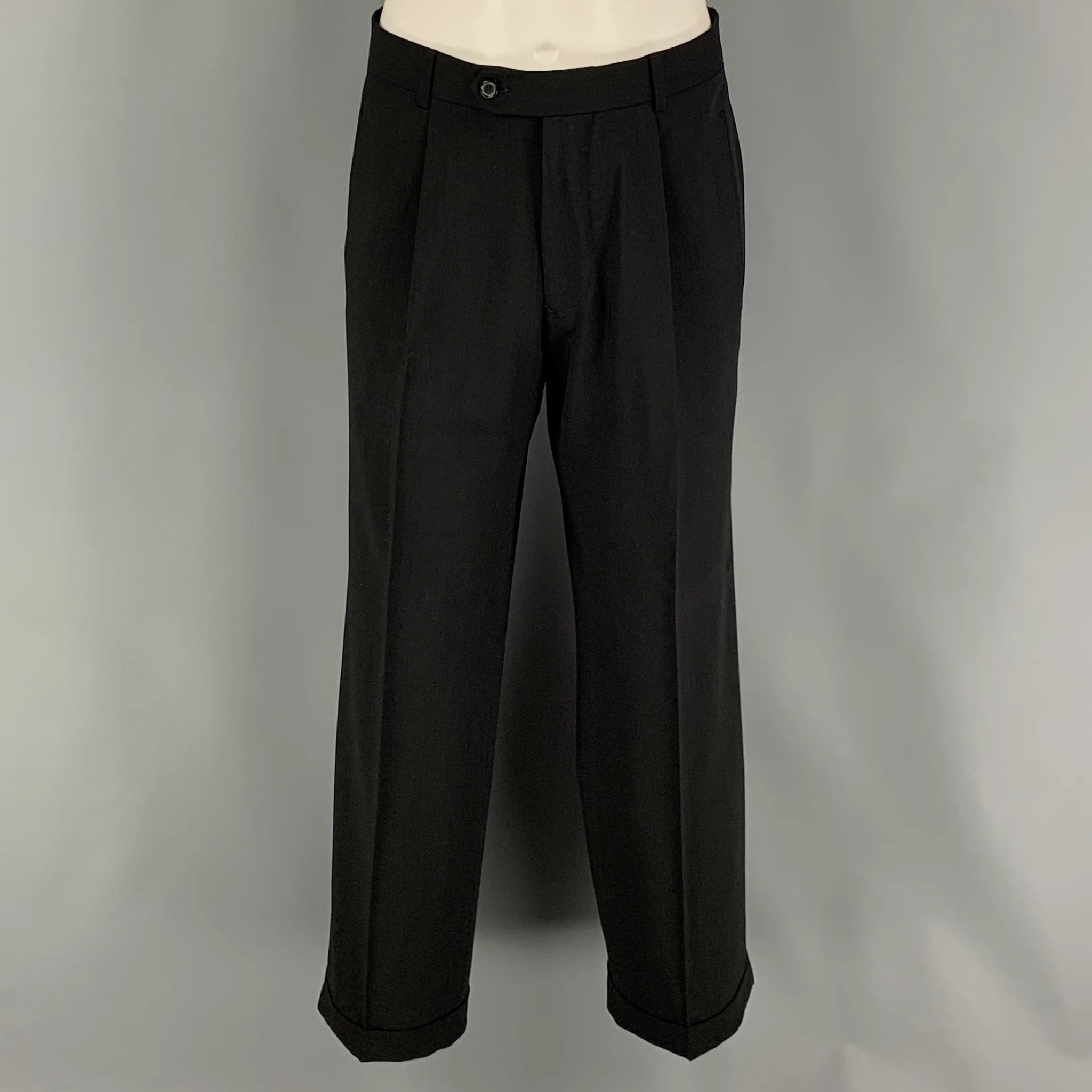 BOSS by HUGO BOSS Size 38 Short Black Virgin Wool Single breasted 34 29 Suit - Image 3