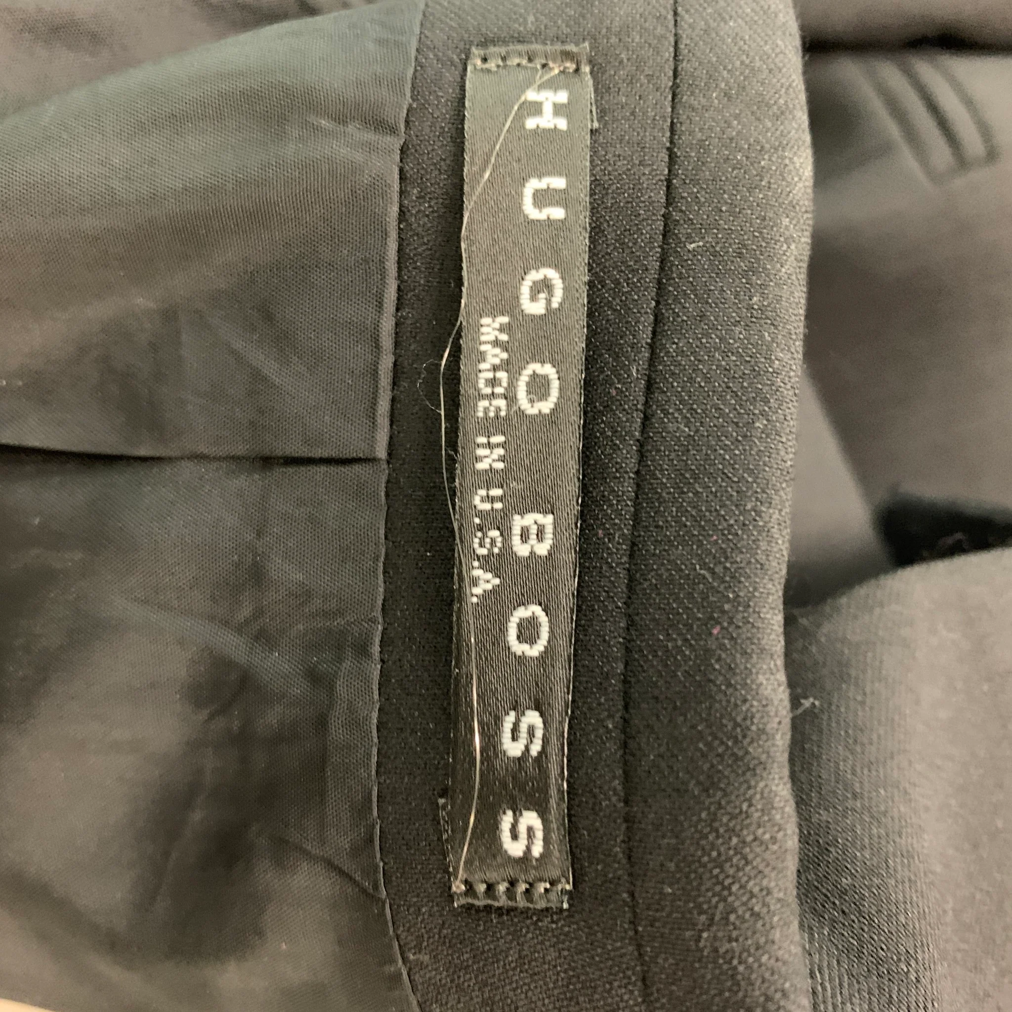 BOSS by HUGO BOSS Size 38 Short Black Virgin Wool Single breasted 34 29 Suit - Image 8