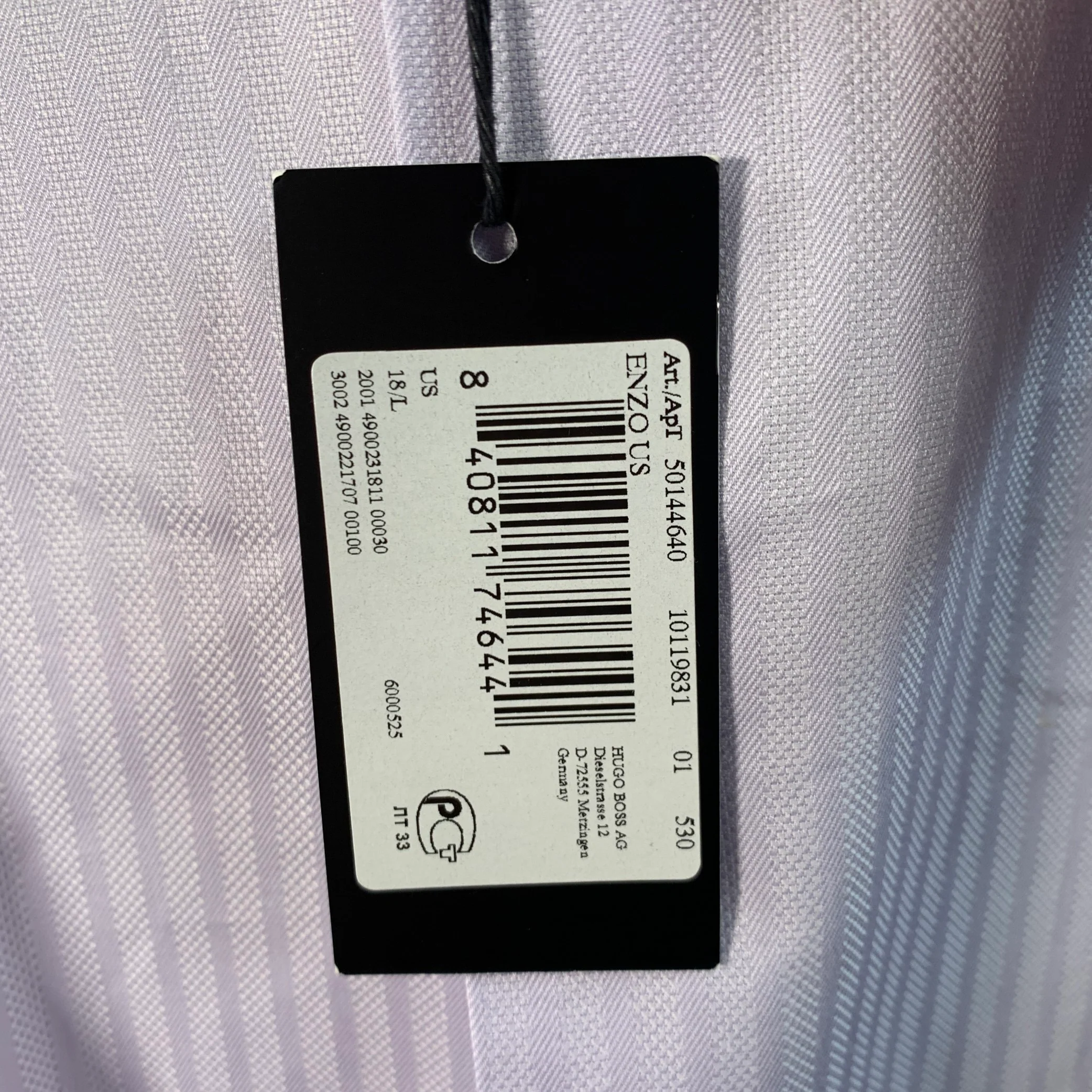 BOSS by HUGO BOSS Size XXL Purple Lavender Stripe Cotton Long Sleeve Shirt - Image 8