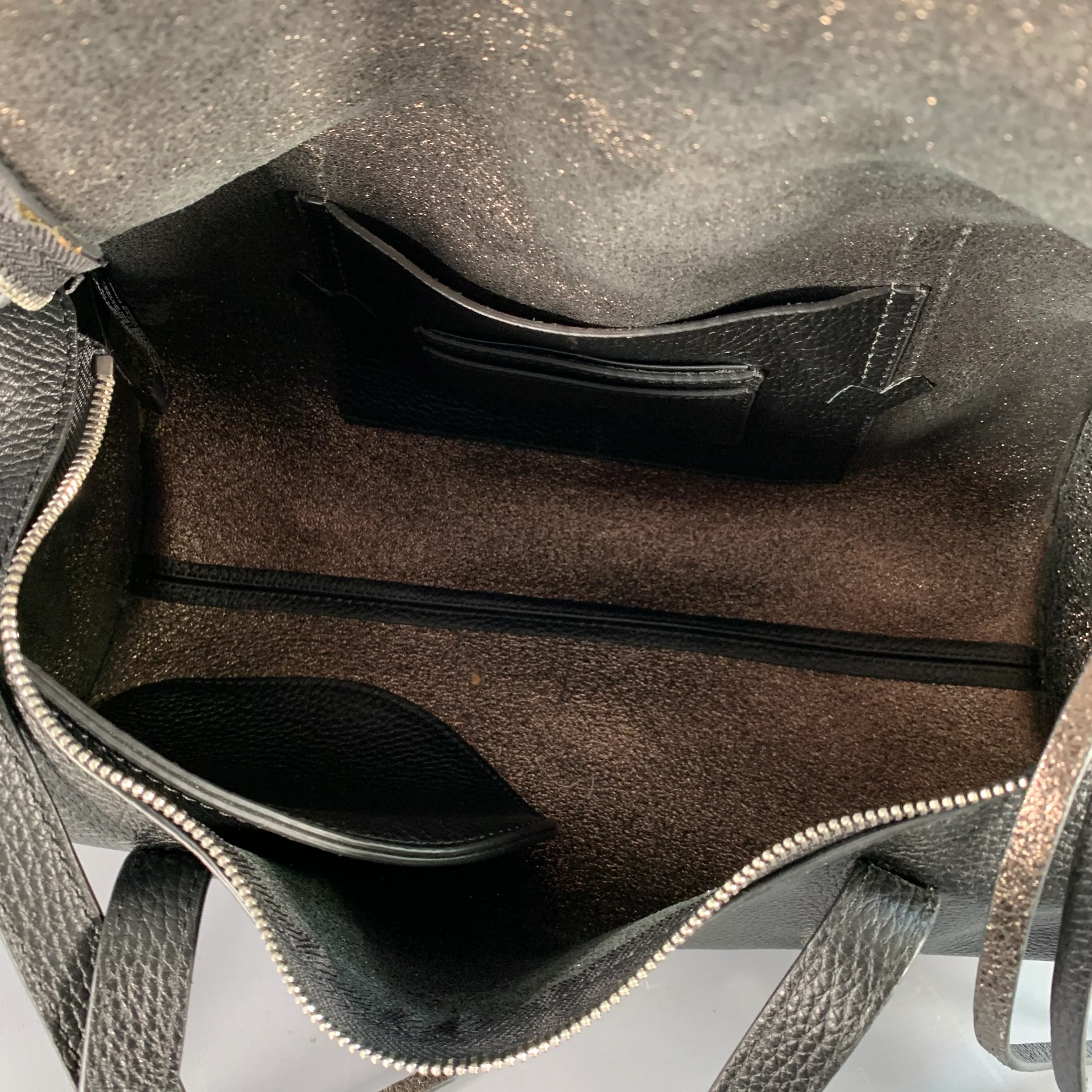 BOTKIER Black Pebble Grain Cowhide Leather Crossbody Handbag - Image 8