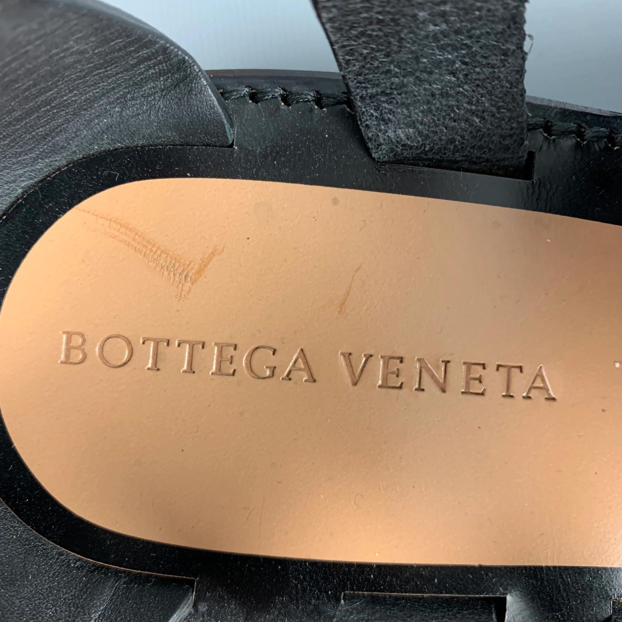 BOTTEGA VENETA Size 10 Black Leather Cutout Lace-Up Shoes - Image 7