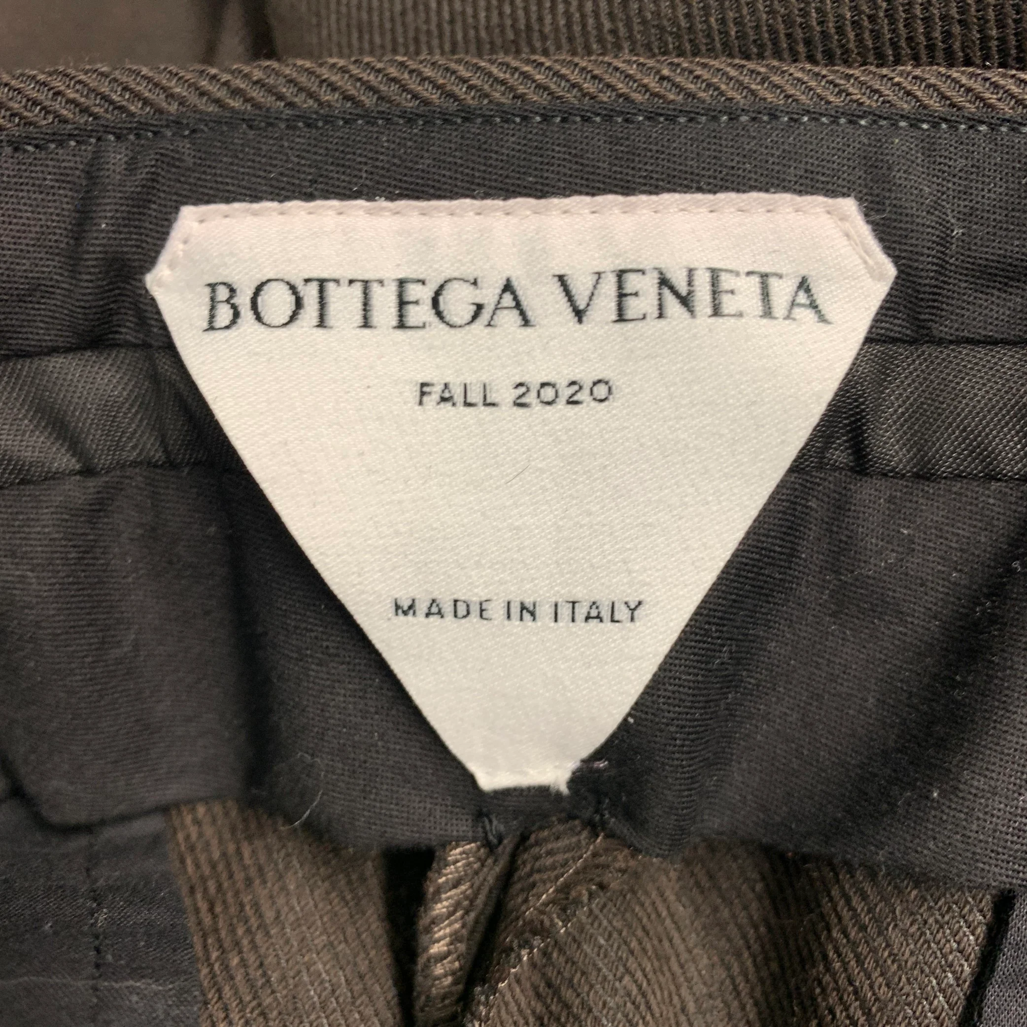 BOTTEGA VENETA Size 34 Fall 2020 Brown Wool Blend Twill Zip Fly Dress Pants - Image 4